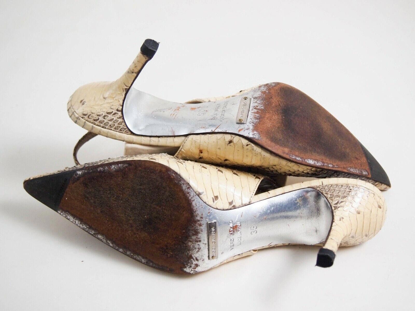 Designer Dolce Gabbana Slingback Heels Sandals Python US 5 EU 35 $920 Size US 5 / IT 35 - 6 Thumbnail