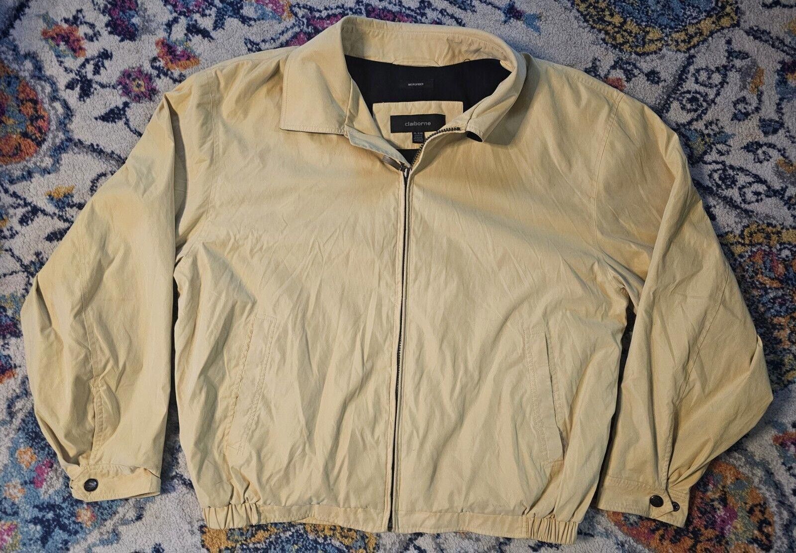 Claiborne Vtg Claiborne XL Outerwear Microfiber Zip Up Jacket Yellow Grailed