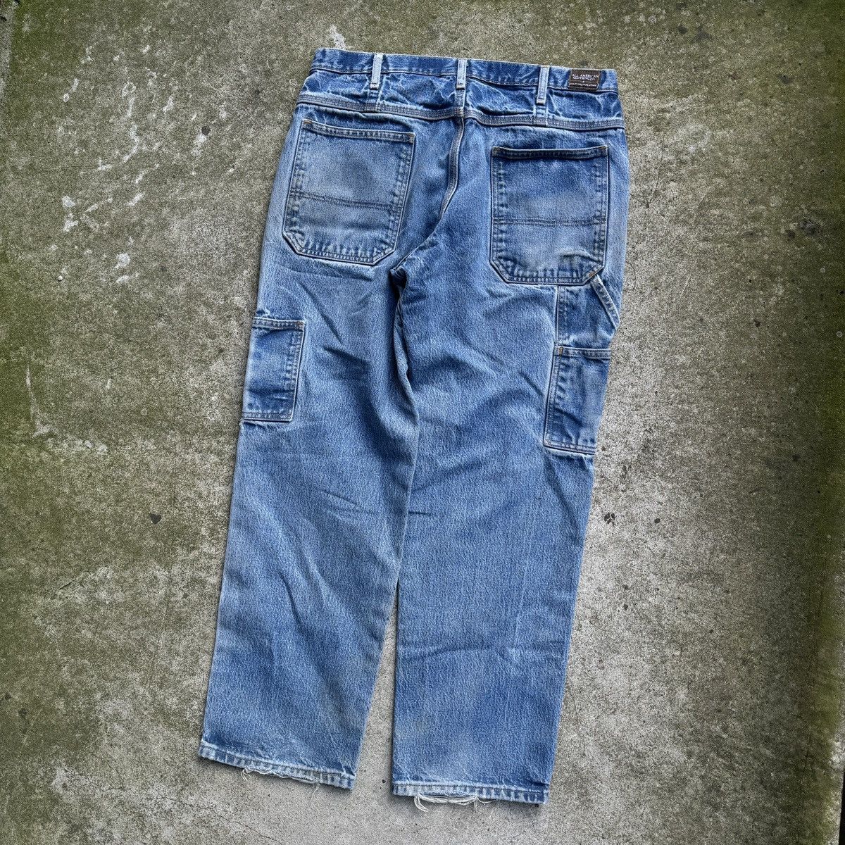 Vintage 90s Faded Thrashed Distressed Workwear Jeans ERD Grunge Size US 34 / EU 50 - 4 Thumbnail