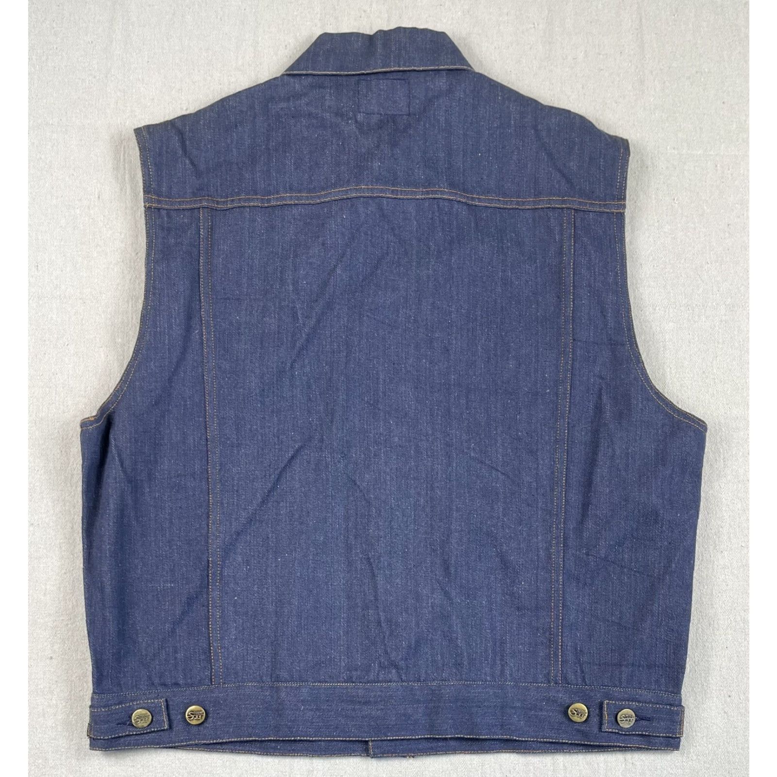 Vintage VINTAGE Studio 33 Denim Vest Hip Hop Cowboy Trucker Casual Blue L 70s Unisex Adults Size US 33 - 3 Thumbnail
