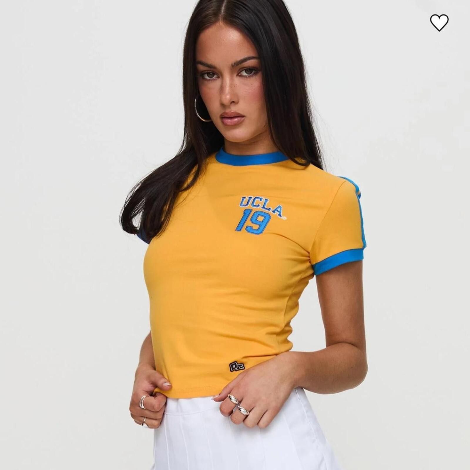 Other Princess Polly UCLA Goalie Baby Tee Yellow Size XS / US 0-2 / IT 36-38 - 4 Thumbnail