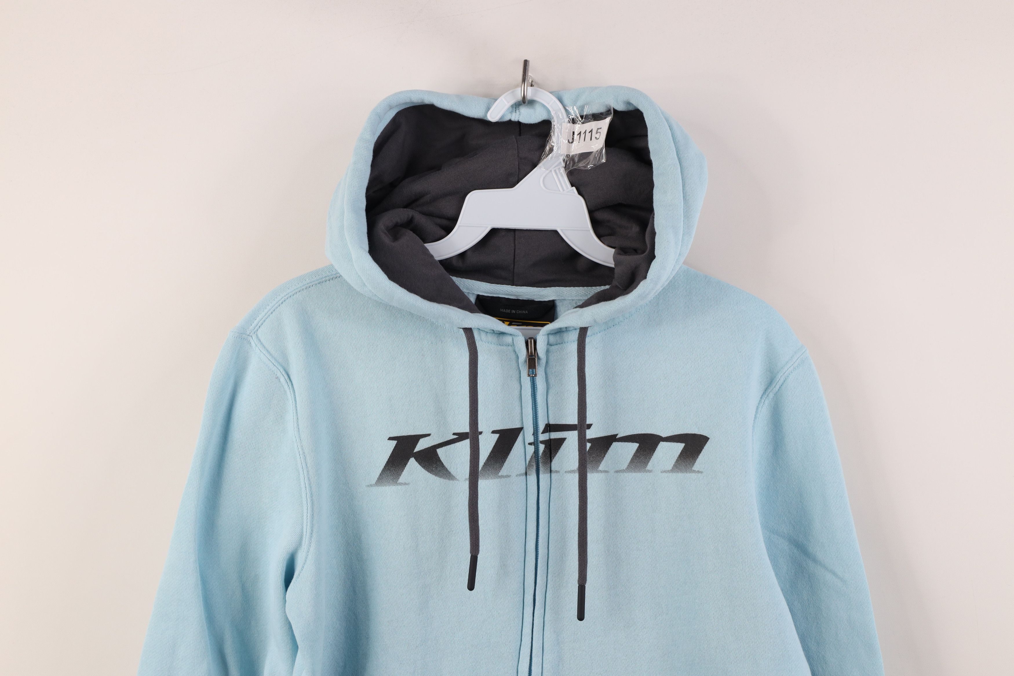 Vintage Klim Racing Spell Out Full Zip Hoodie Sweatshirt Light Blue Size XS / US 0-2 / IT 36-38 - 2 Thumbnail