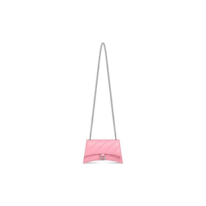 Balenciaga o1s1rm1124 Size: OS / Crush XS Chain Bag Quilted in Pink Size ONE SIZE - 1 Thumbnail