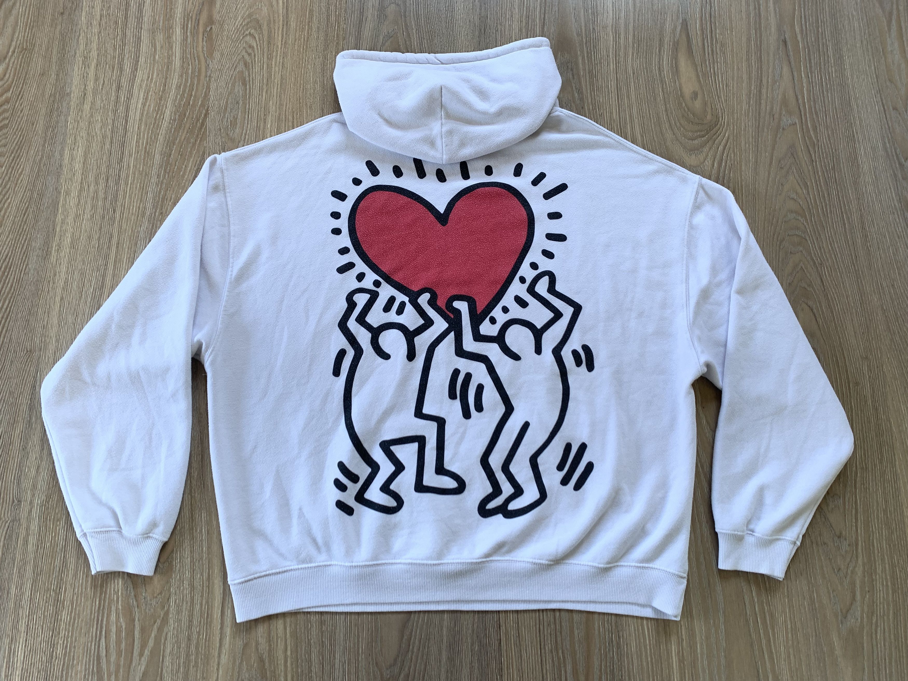 Keith Haring Keith Haring Mens White Printed Pop Art Hoodie Size US XL / EU 56 / 4 - 3 Thumbnail