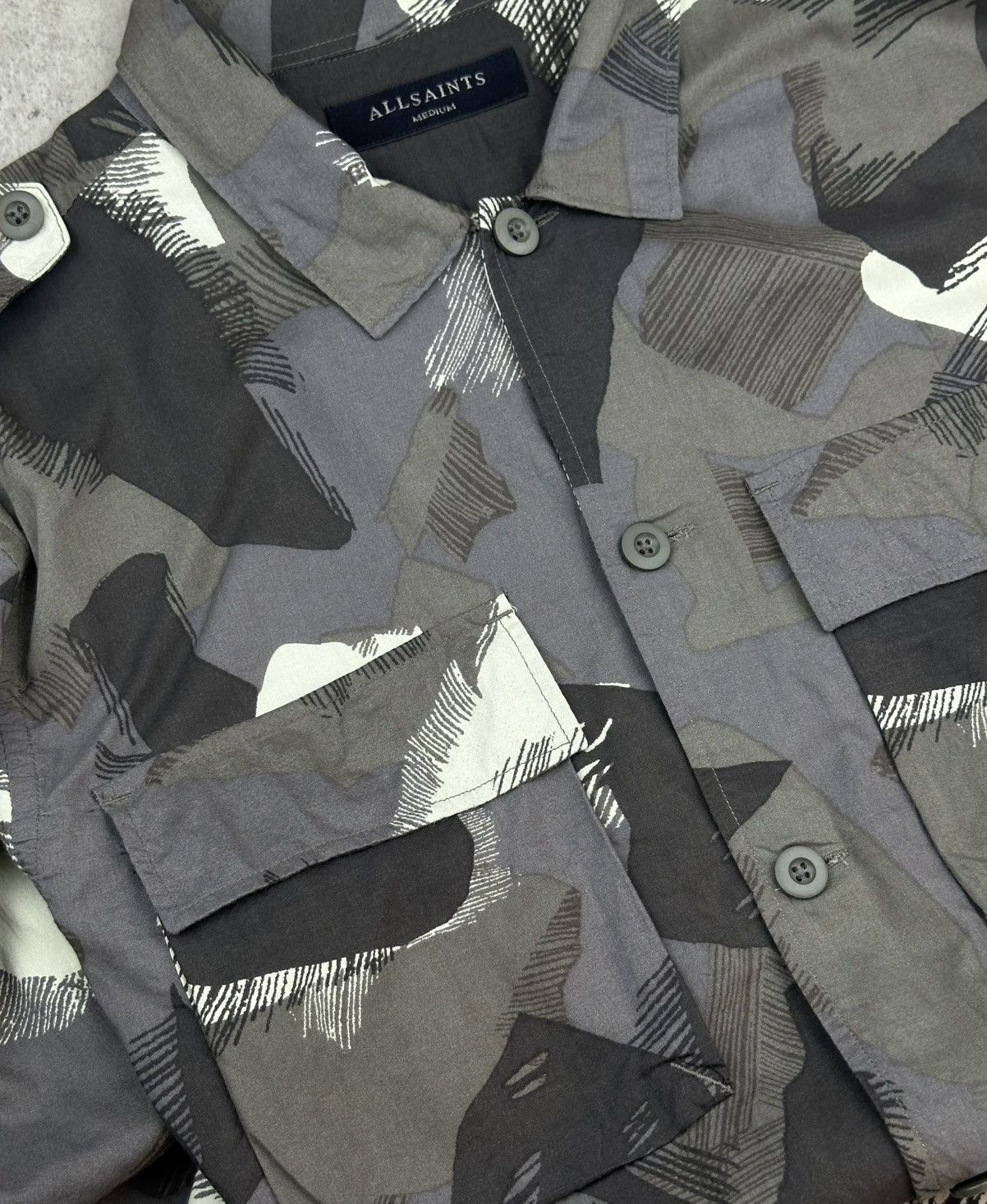 Allsaints AllSaints Fatigues Long Sleeve Shirt Camo Camouflage Viscose Size US M / EU 48-50 / 2 - 6 Thumbnail