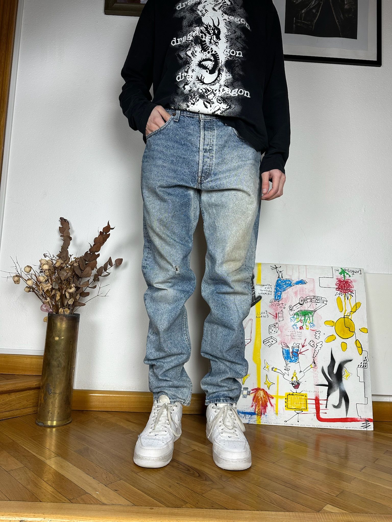 Levi's Vintage Levis 525 Light Wash Jeans Size US 33 - 5 Thumbnail