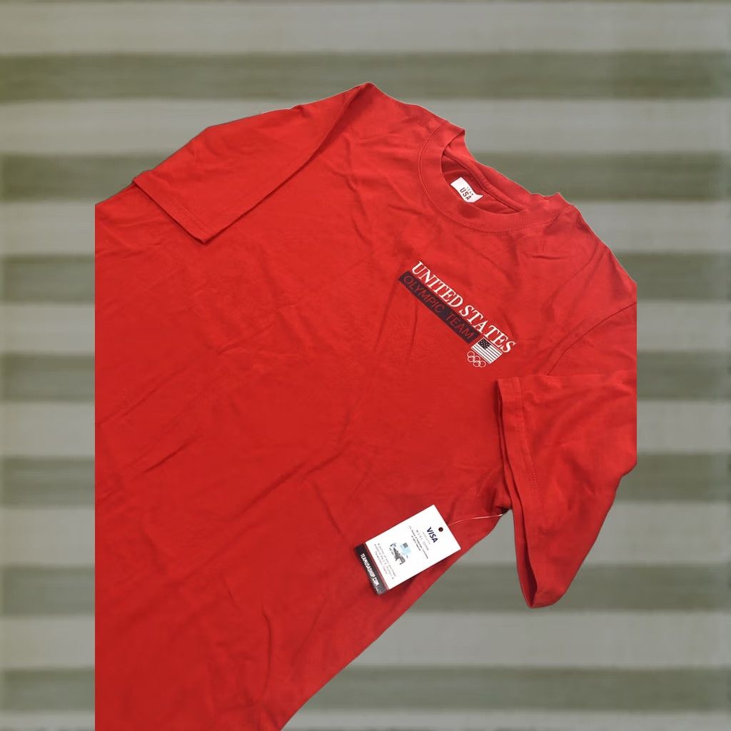 Vintage TEAM USA Olympic Team Graphic Short Sleeve T-Shirt Mens XL Red MENS Size US XL / EU 56 / 4 - 1 Thumbnail