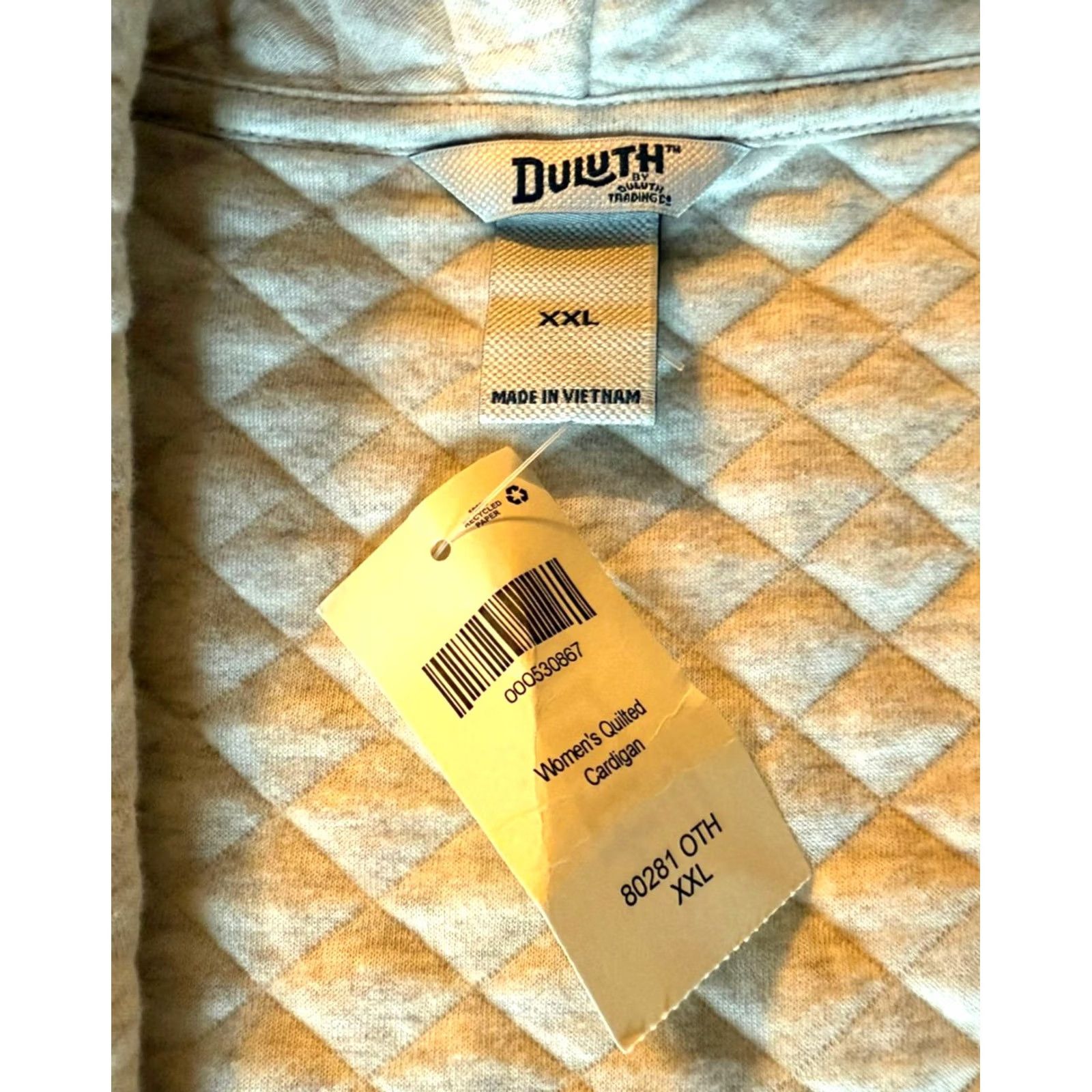 Duluth Trading Company Duluth Trading Women's Quilted Cardigan Beige XXL Open Front Size XXL / US 16-18 / IT 52-54 - 5 Thumbnail