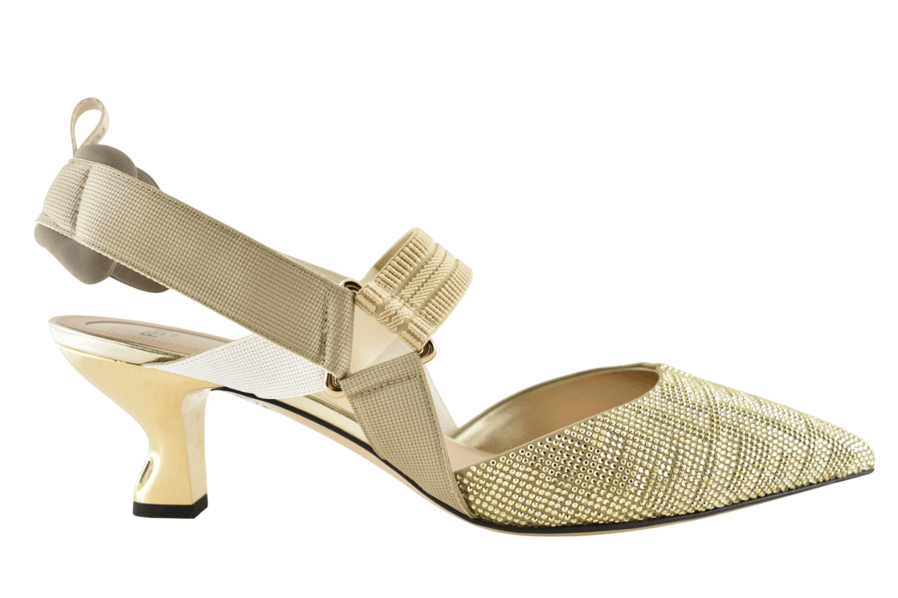 Fendi Colibri 55mm Strass Crystal FF Logo Slingback Heel Pump 42 Size US 12 / IT 42 - 3 Thumbnail
