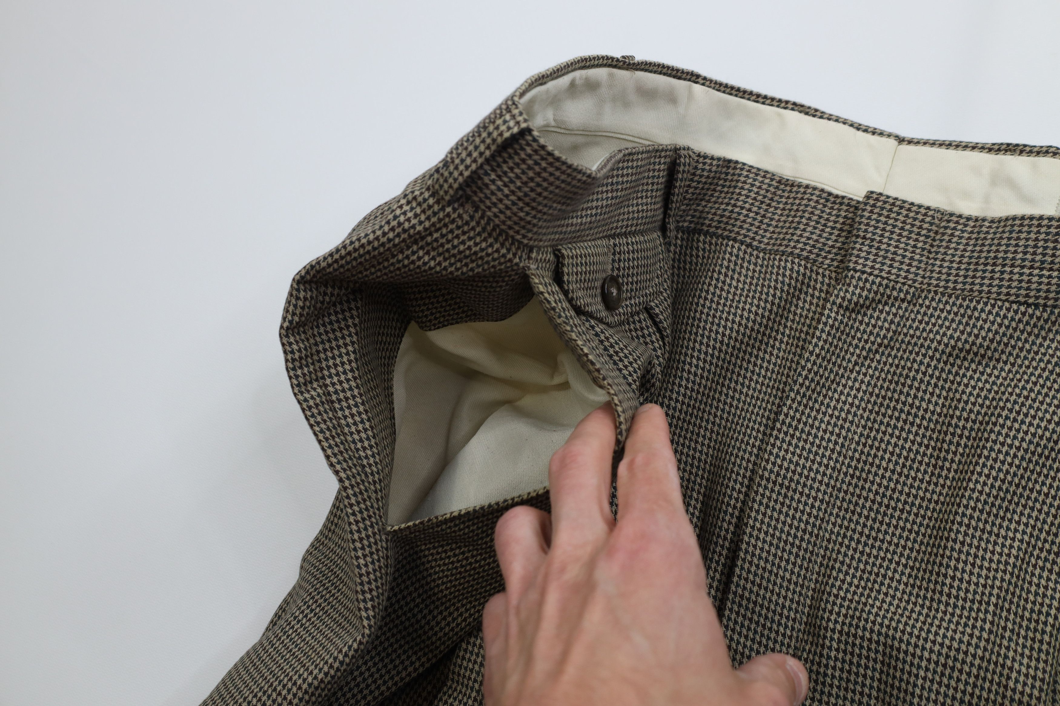 Eddie Bauer Vintage 90s Eddie Bauer Houndstooth Wide Leg Chino Pants Size US 40 / EU 56 - 7 Thumbnail