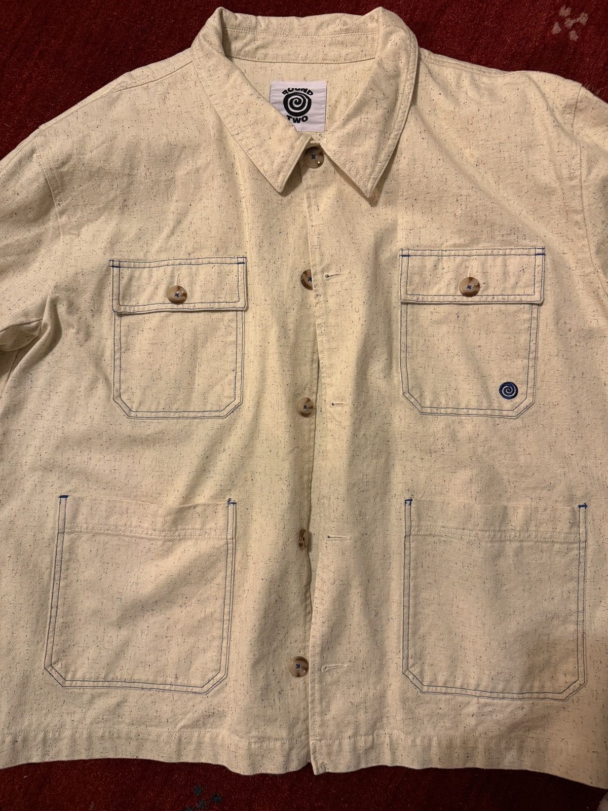 Round Two Off White Round Two Denim Jacket Work Jacket Workwear Size US XXL / EU 58 / 5 - 2 Thumbnail