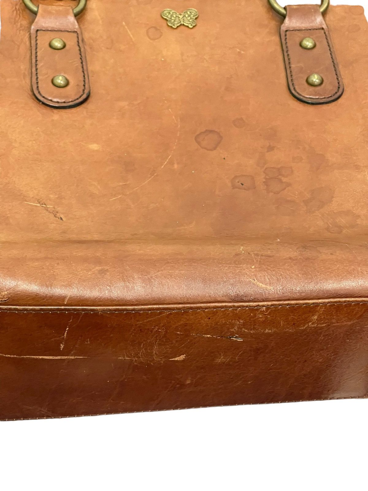 Japanese Brand Full Leather Patina Vintage Anna Sui Tote Bag 2🟩 Size ONE SIZE - 16 Thumbnail