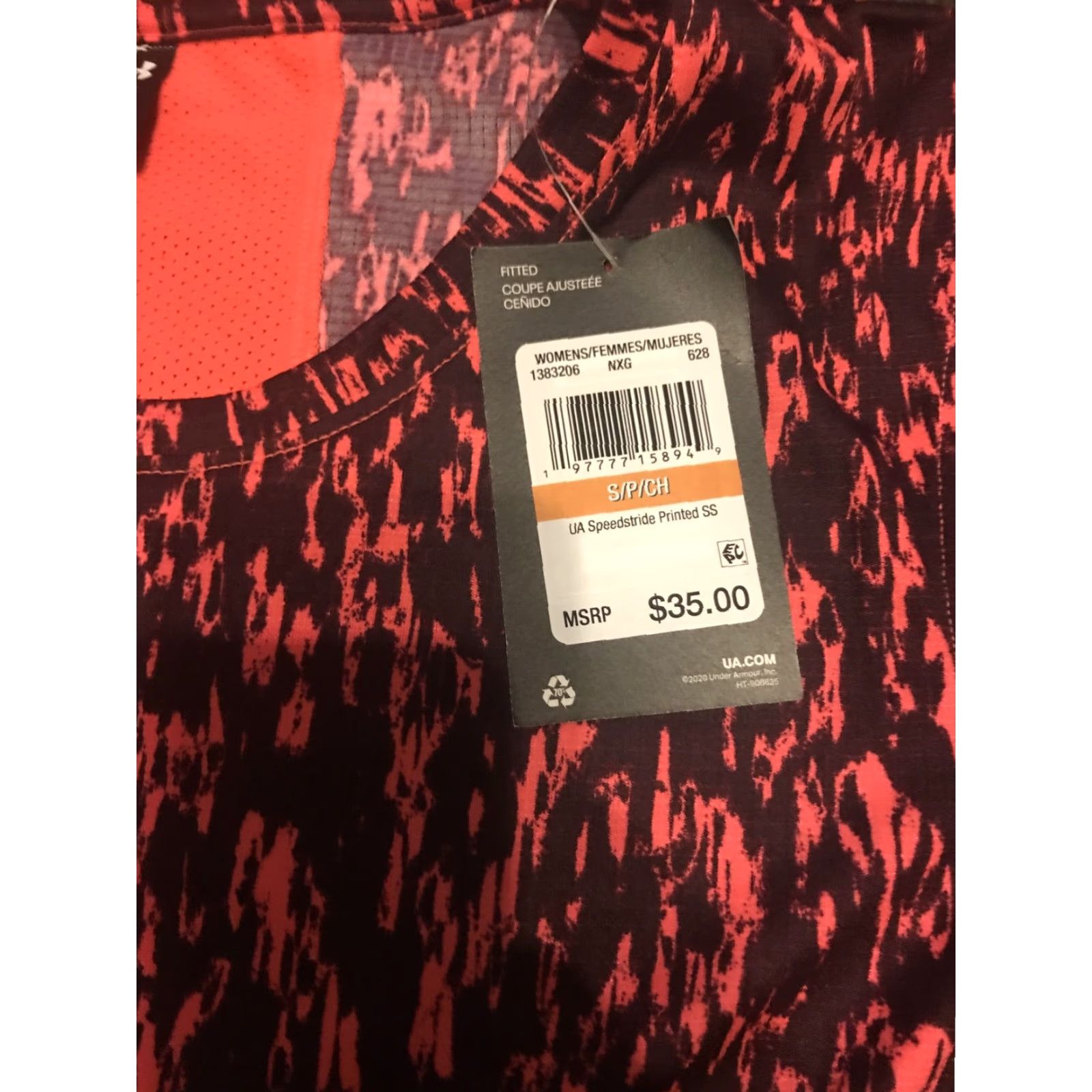 Under Armour Under Armour Short Sleeve Running Shirt Camouflage Neon 1383206 Women S Small Moisture Wicking Quick Dry Reflective Breathable Lightweight Size 28" / US 6 / IT 42 - 2 Thumbnail