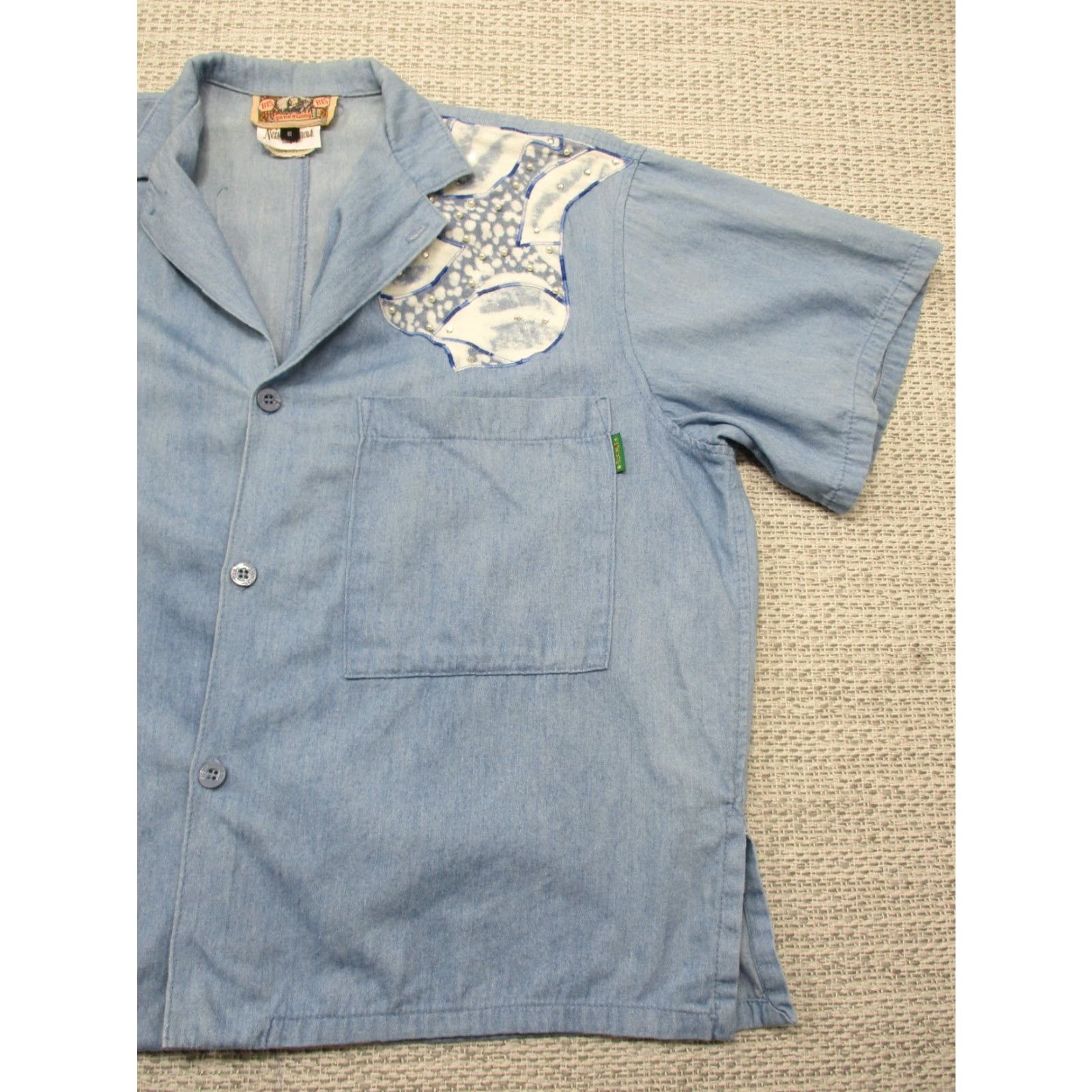 Vintage BIS Gene Ewing Ladies Vintage Western Shirt Blouse Small Denim Blue Shirt Womens 1980s Casual Size S / US 4 / IT 40 - 3 Thumbnail