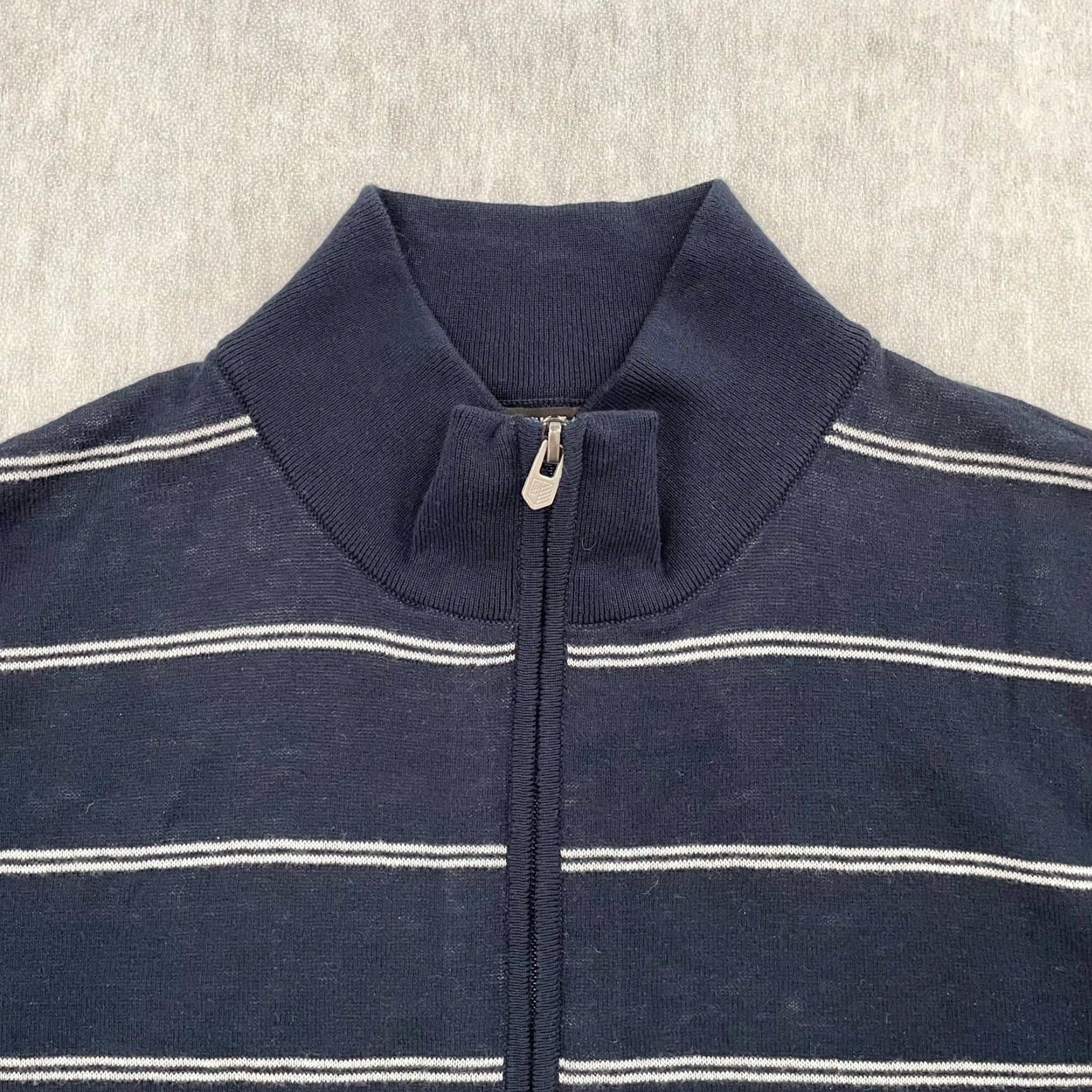 Vintage VINTAGE Bobby Jones Sweater Men's Medium Blue Striped 1/4 Zip Cotton Classic Pullover Golf Size US M / EU 48-50 / 2 - 4 Thumbnail