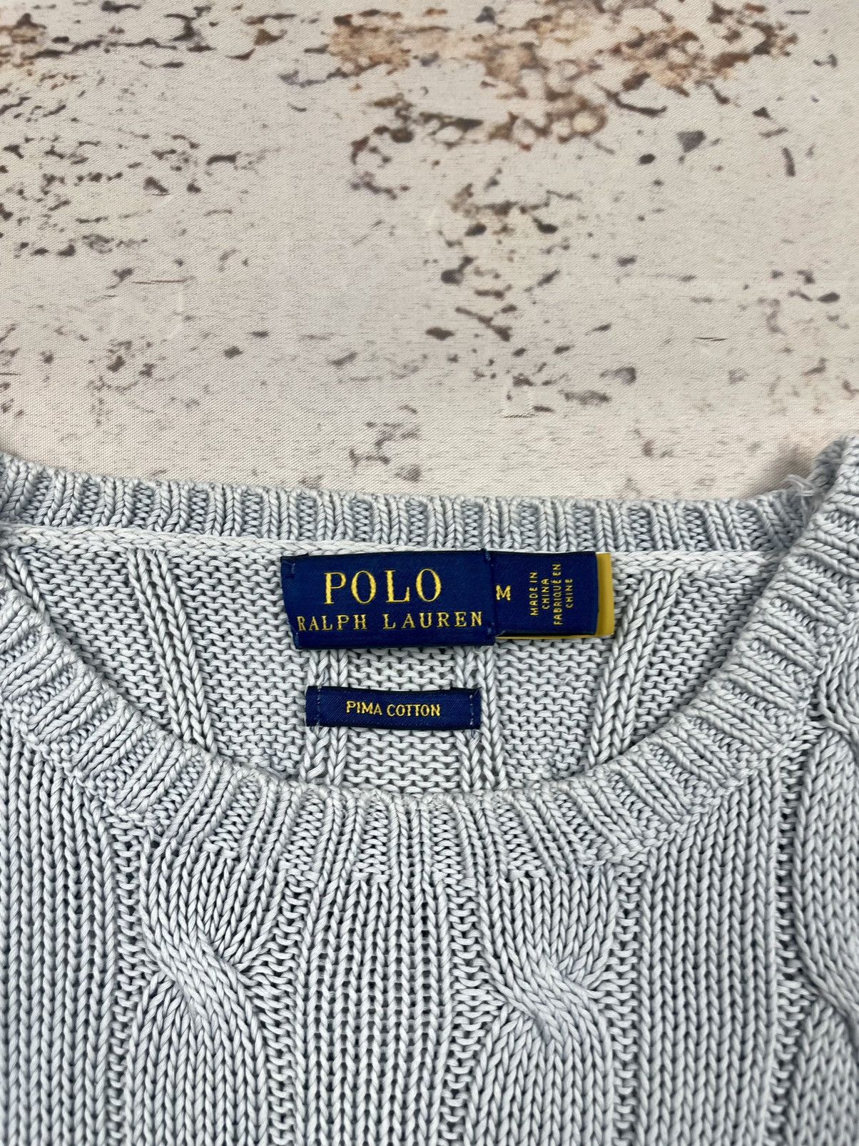 Polo Ralph Lauren Polo Ralph Lauren M Cable Knit Sweater – Gray,Old Money egv Size M / US 6-8 / IT 42-44 - 4 Thumbnail