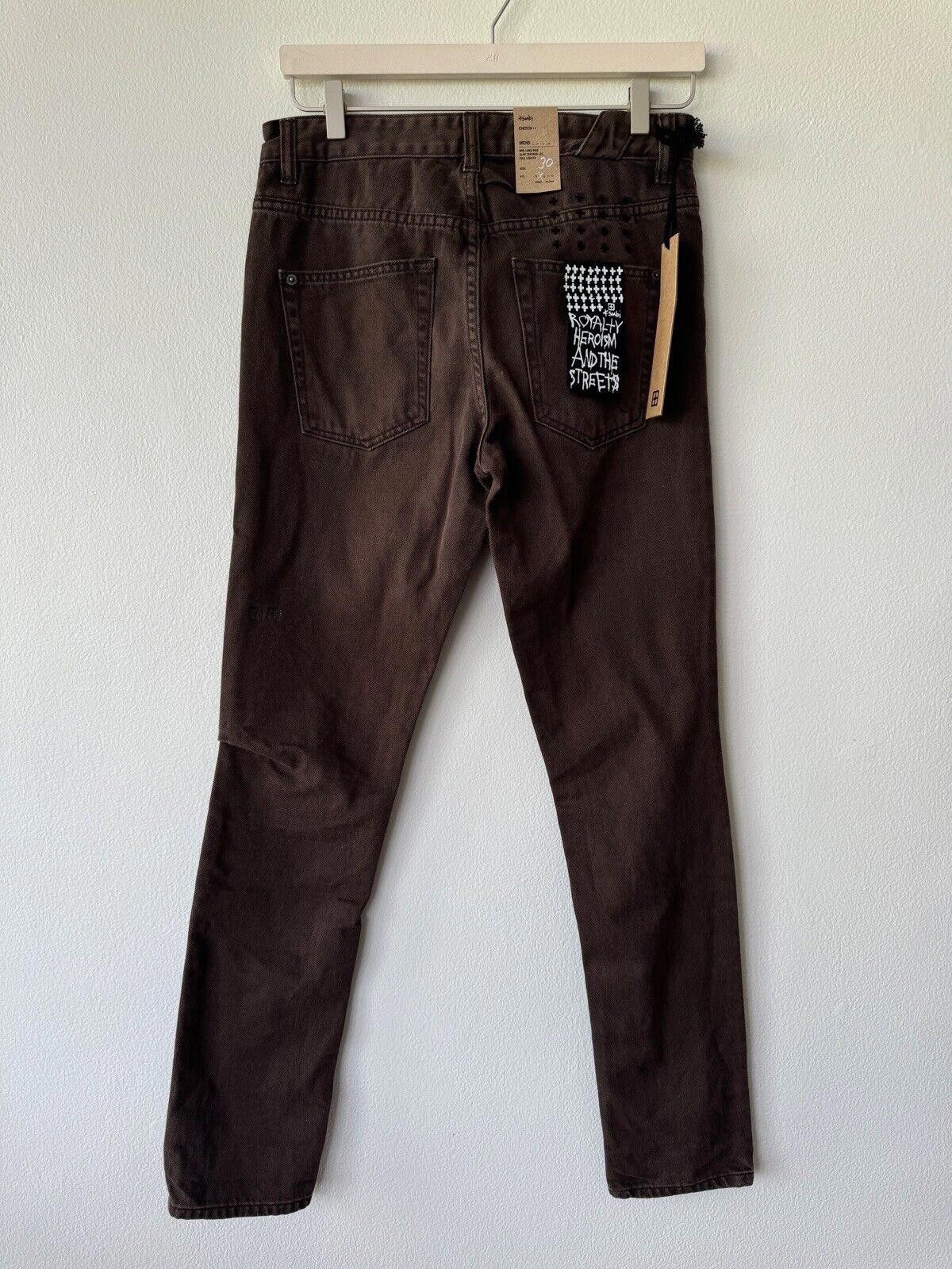 new Ksubi mens denim jean chitch 30 xpresso brown slim dark