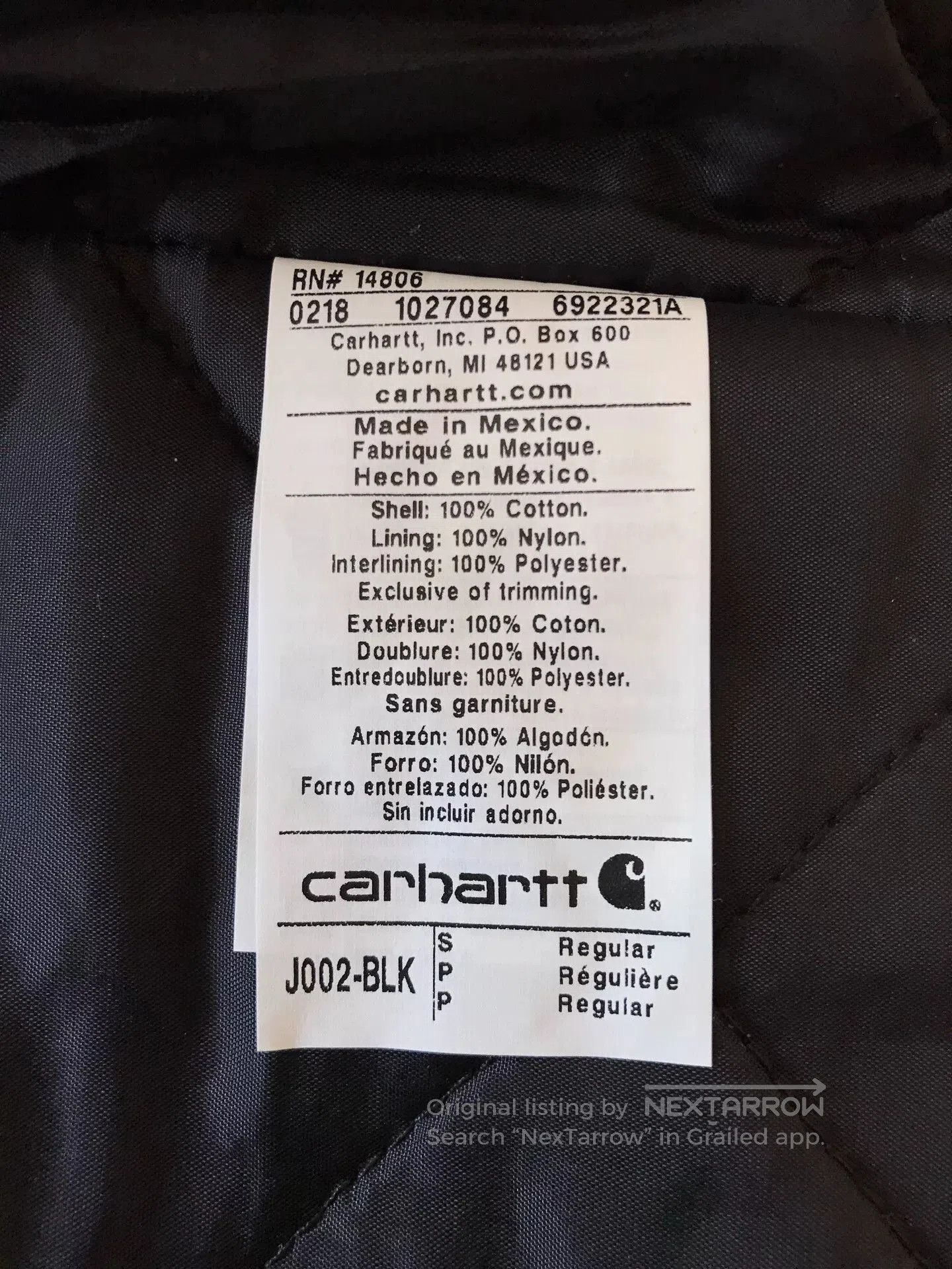 Carhartt Carhartt J002 BLK Canvas Work Jacket. Size US S / EU 44-46 / 1 - 9 Thumbnail