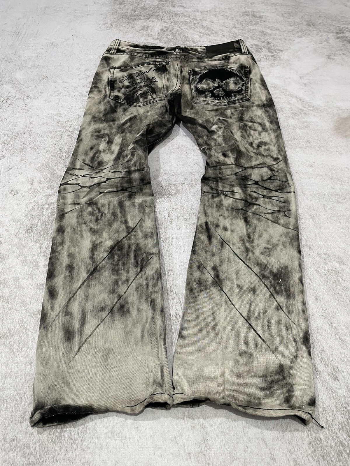 If Six Was Nine 2000s Archive Super flared smoke wash denim opium 