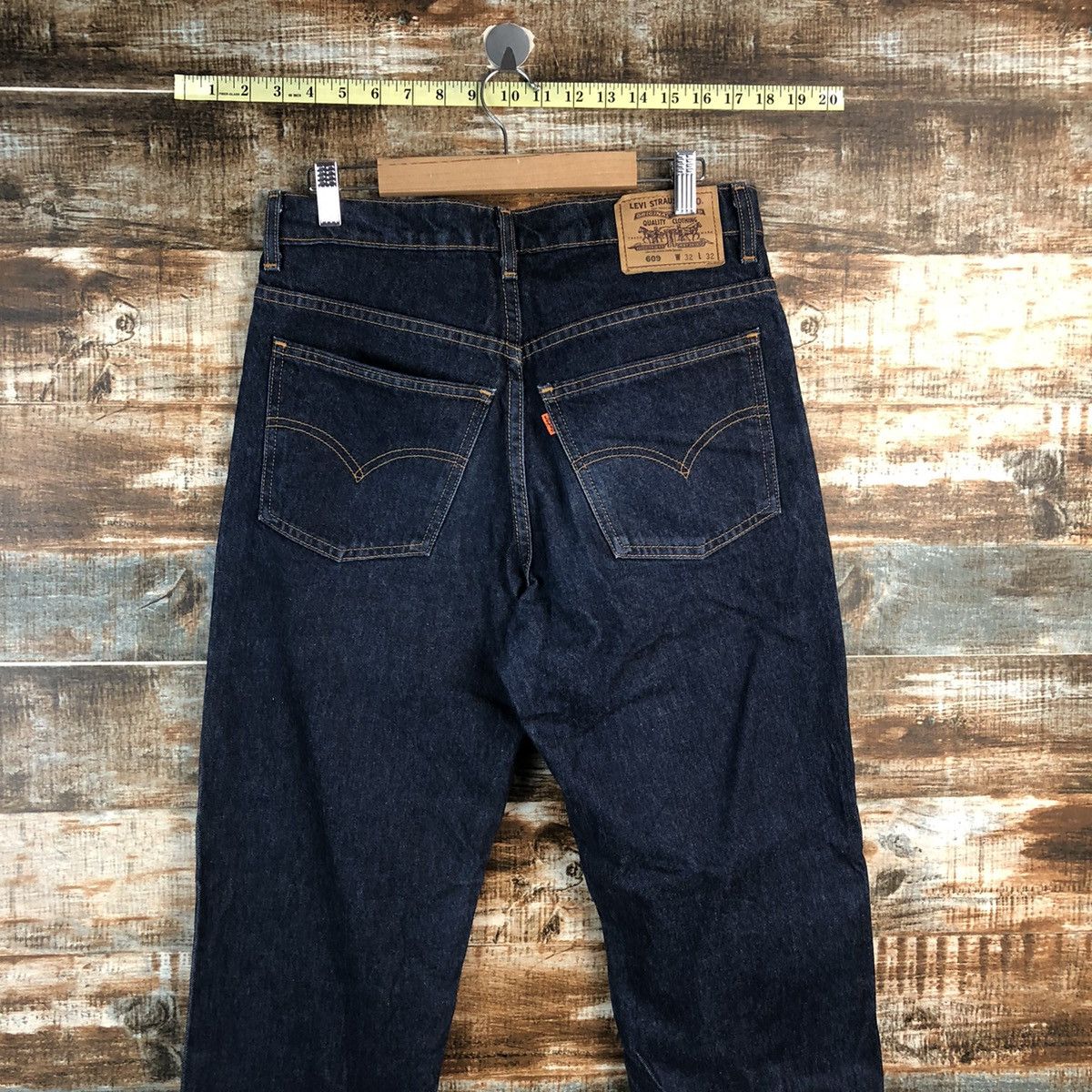 Levi's DL Levis 609 orange tag Dark Blue Denim Pants #A2580 Size US 32 / EU 48 - 14 Thumbnail