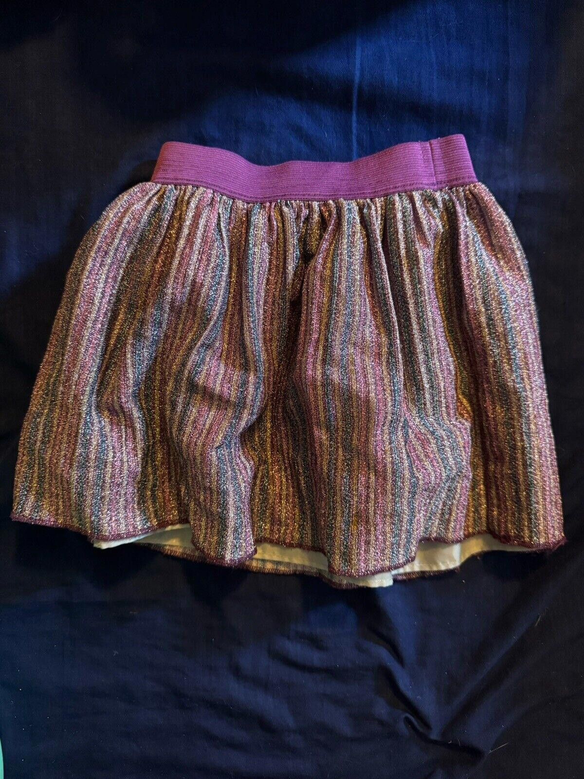 Designer 3T Sparkly Purple Stripe Skirt Size 24" / US 00 / IT 34 - 1 Thumbnail