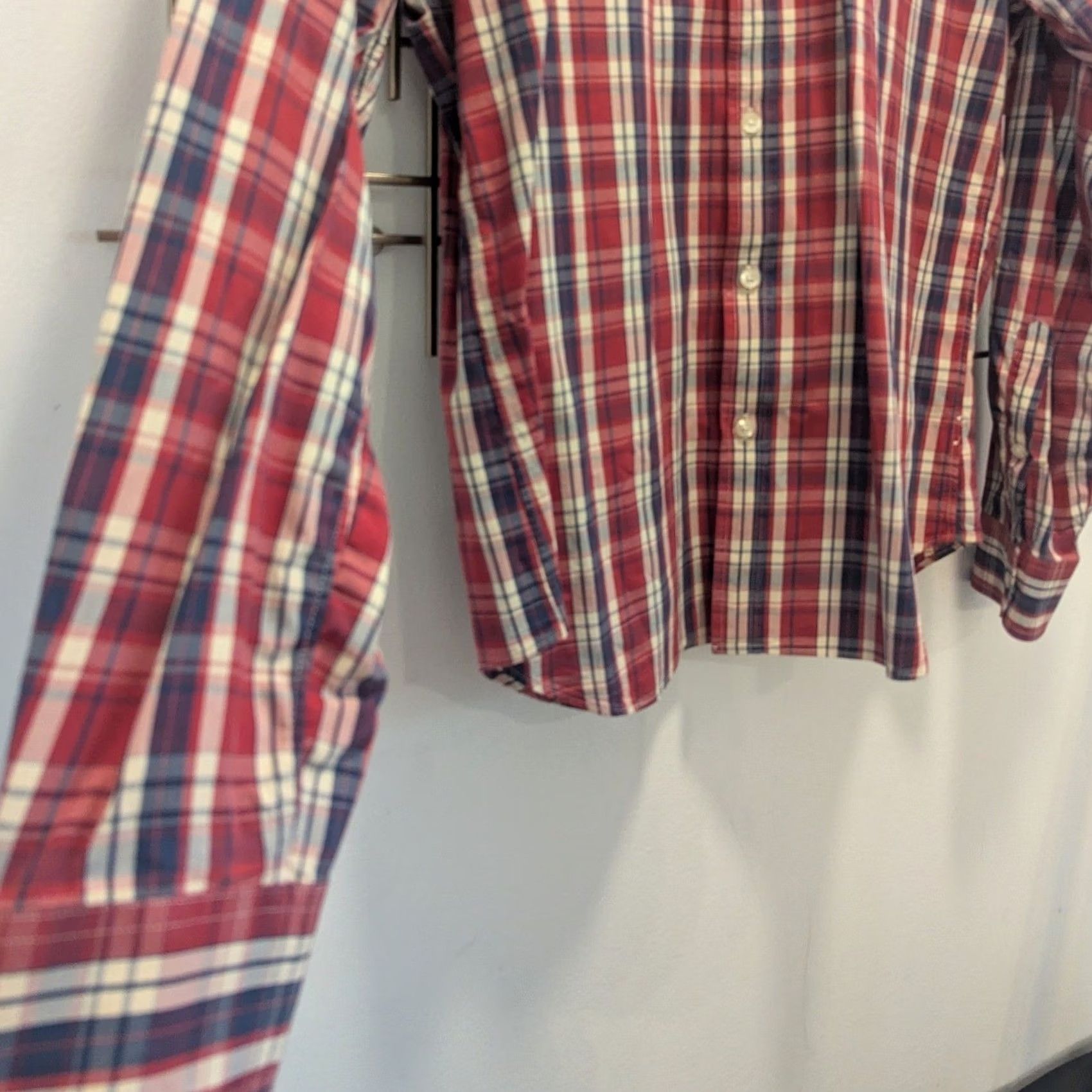 J.Crew J. Crew Sunwashed Oxford Plaid Button-Down Shirt Mens XL Red Blue White Cotton, Long Sleeve, Button-Up, Classic Fit, Chest Pocket, Casual Workwear Size US XL / EU 56 / 4 - 5 Thumbnail