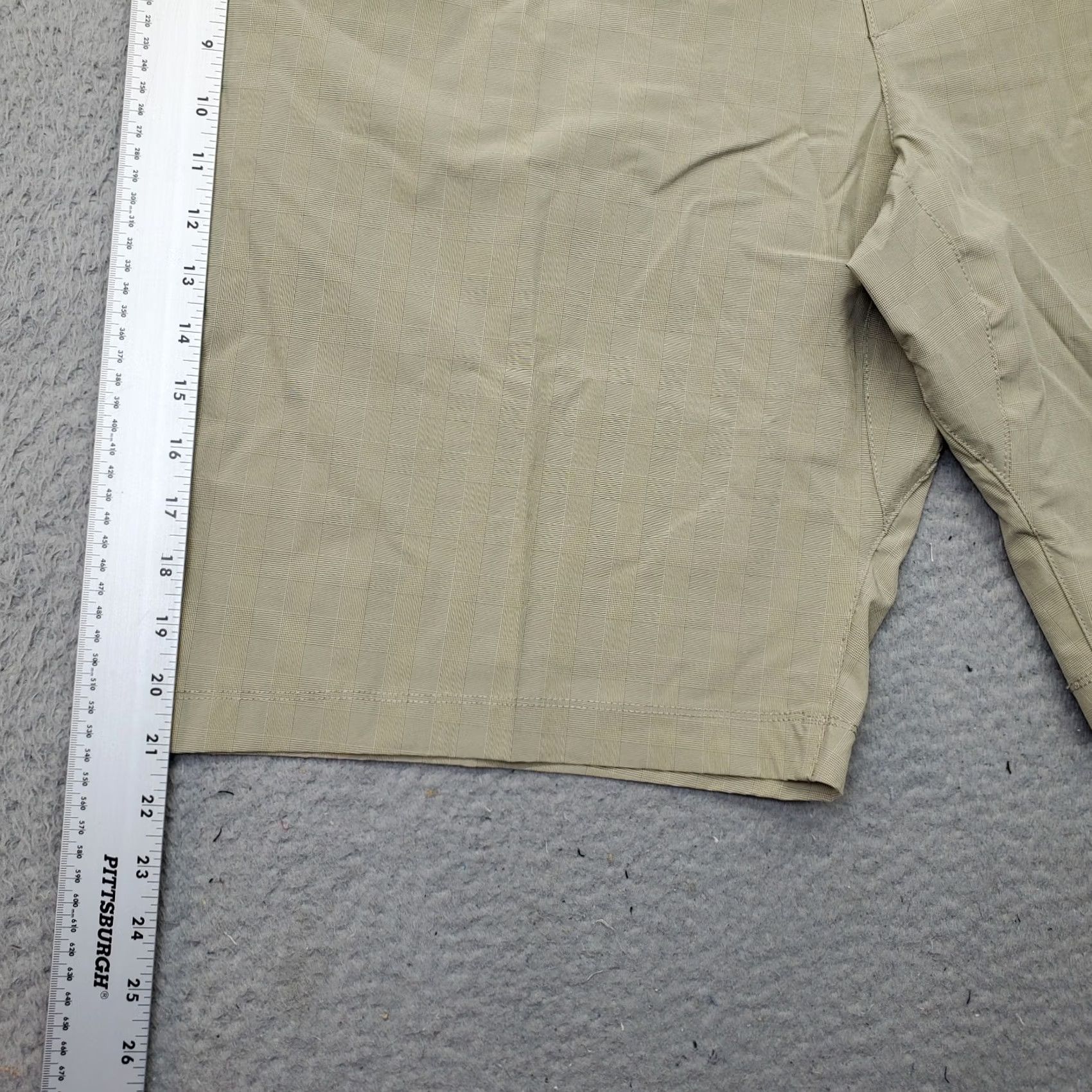 Hang Ten Hang Ten Chino Shorts Mens 40 Tan Self Plaid Casual Lightweight Performance Shirt Size US 40 / EU 56 - 3 Thumbnail