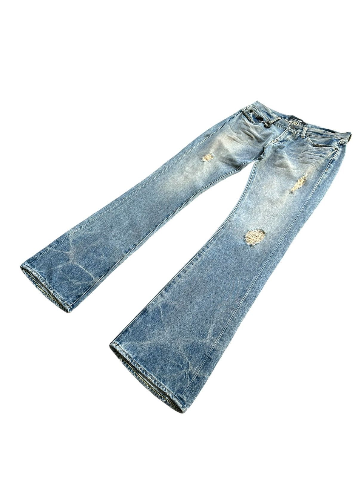 CIVARIZE 00's CavariA vkei distressed washed flared jeans Size US 32 / EU 48 - 4 Thumbnail