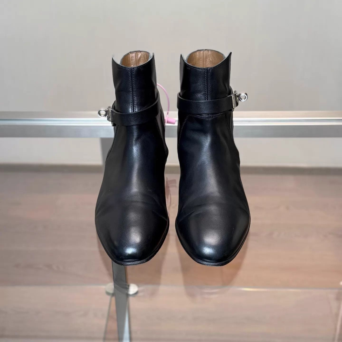 Hermes Hermes Kelly buckle black leather short boots 38.5 98 Size US 8 / IT 38 - 2 Thumbnail