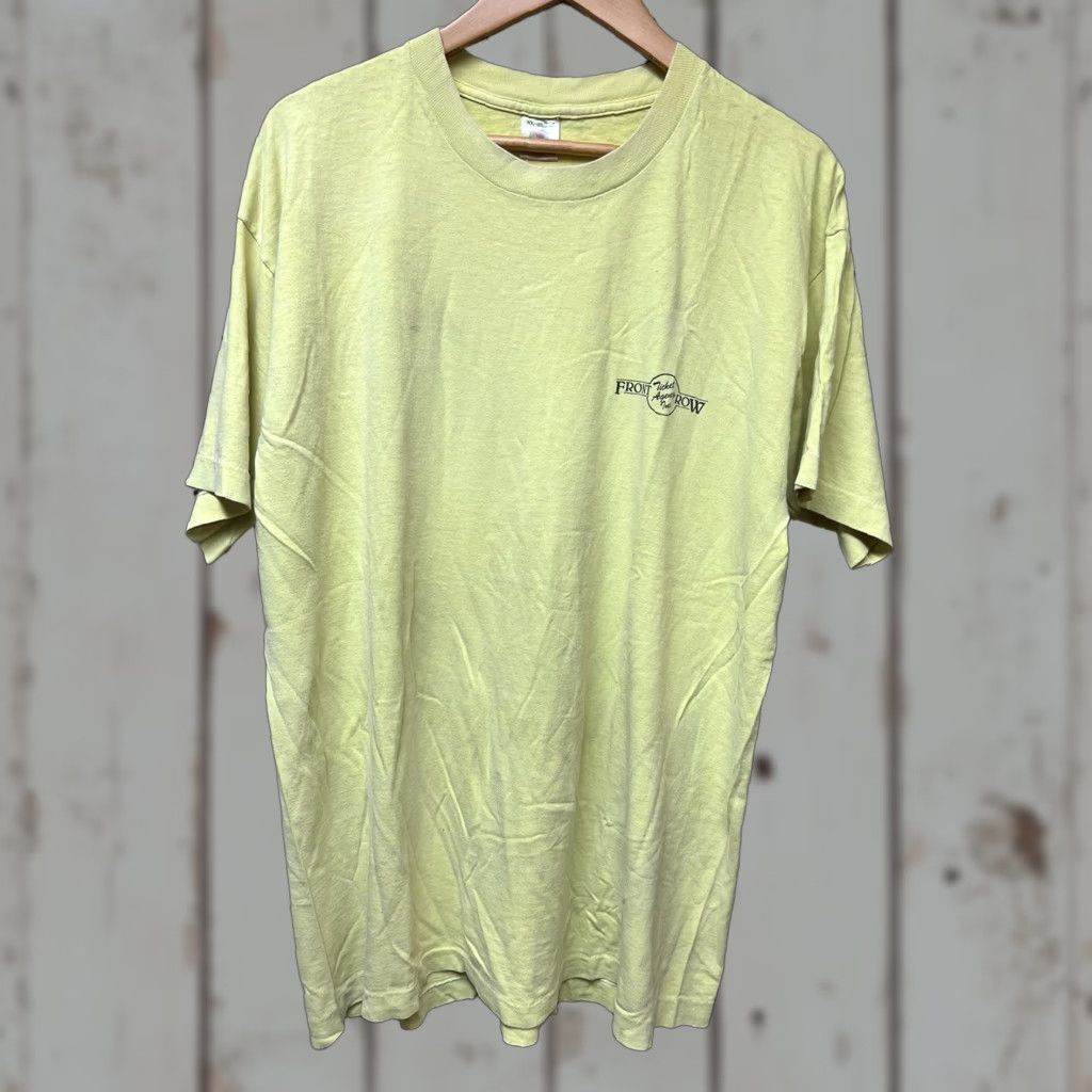 Fruit Of The Loom VINTAGE Fruit of the Loom T-Shirt Front Row Ticket XL Yellow Men 90s Band Concert Short Sleeve Crew Neck Size US XL / EU 56 / 4 - 1 Thumbnail