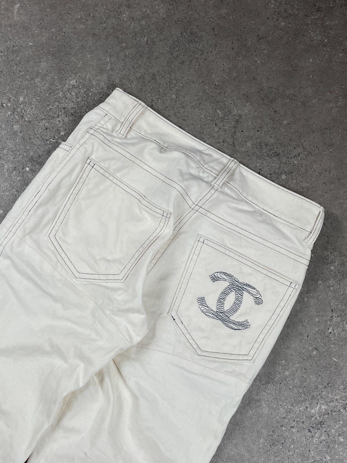 Chanel Vintage y2k chanel big logo jeans luxury designer pants Size 24" / US 00 / IT 34 - 3 Thumbnail