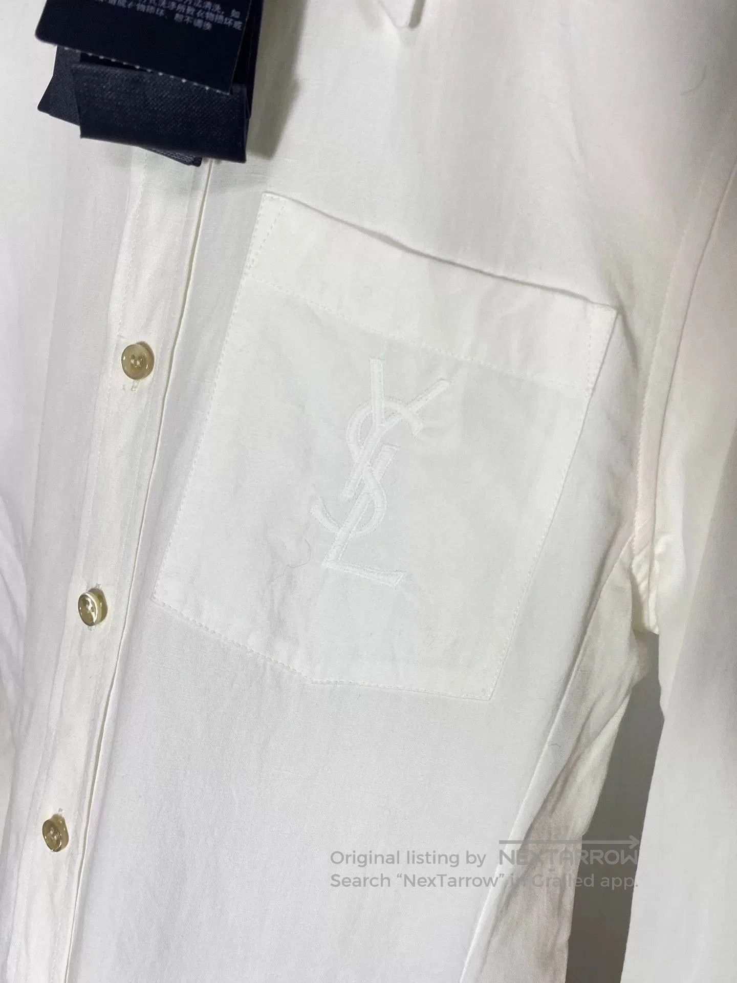 Saint Laurent Paris Saint Laurent White YSL Embroidered Shirt. Size XS / US 0-2 / IT 36-38 - 3 Thumbnail
