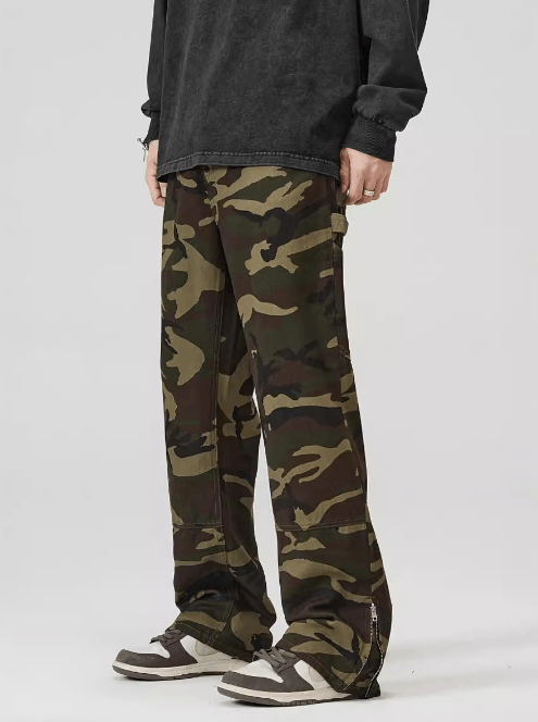 Japanese Brand × Jean American retro camouflage zipper straight baggy jeans Size US 32 / EU 48 - 3 Thumbnail