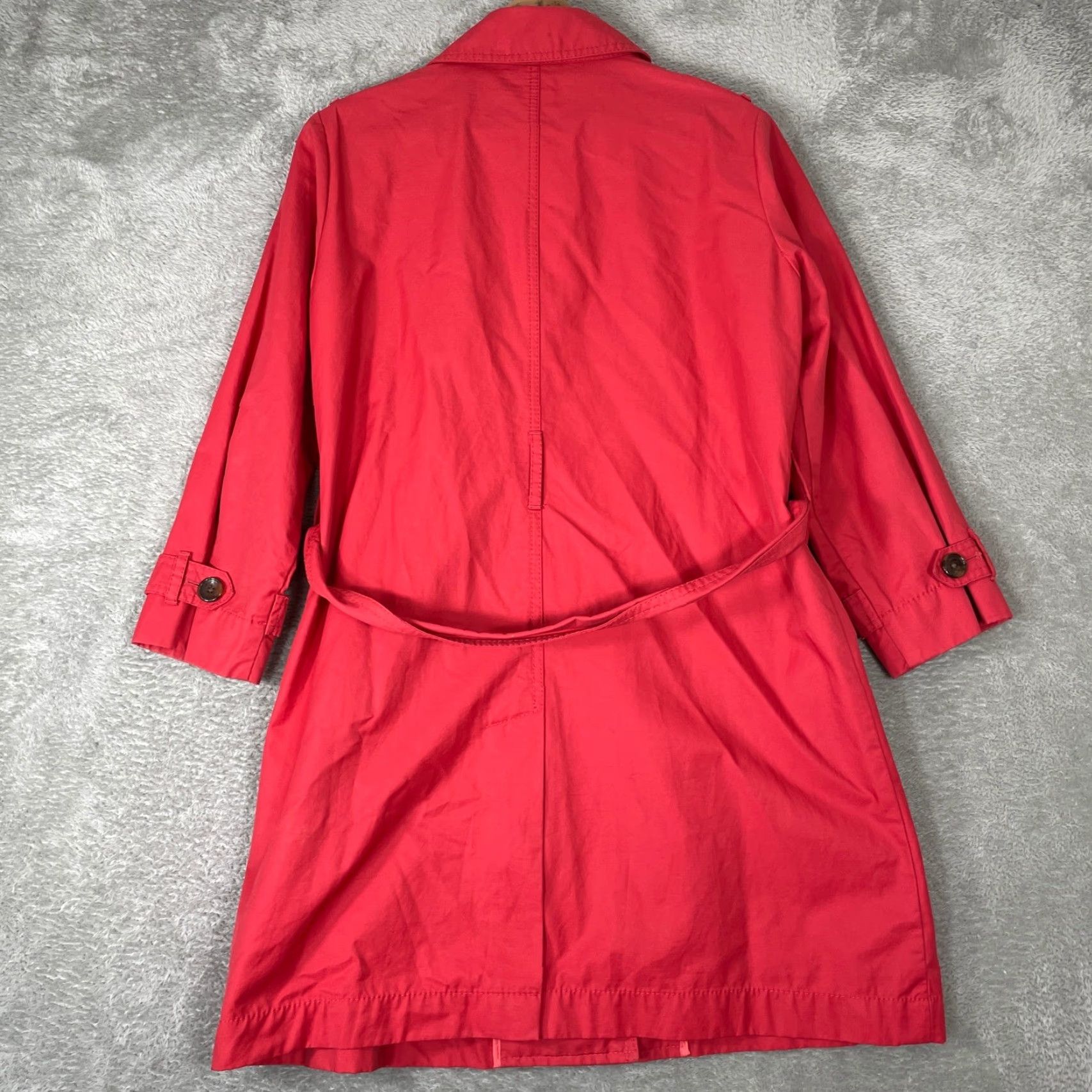 Gap VINTAGE Gap Trench Coat Womens Medium Red Belted Classic Lightweight Spring Jacket Y2K Size M / US 6-8 / IT 42-44 - 6 Thumbnail