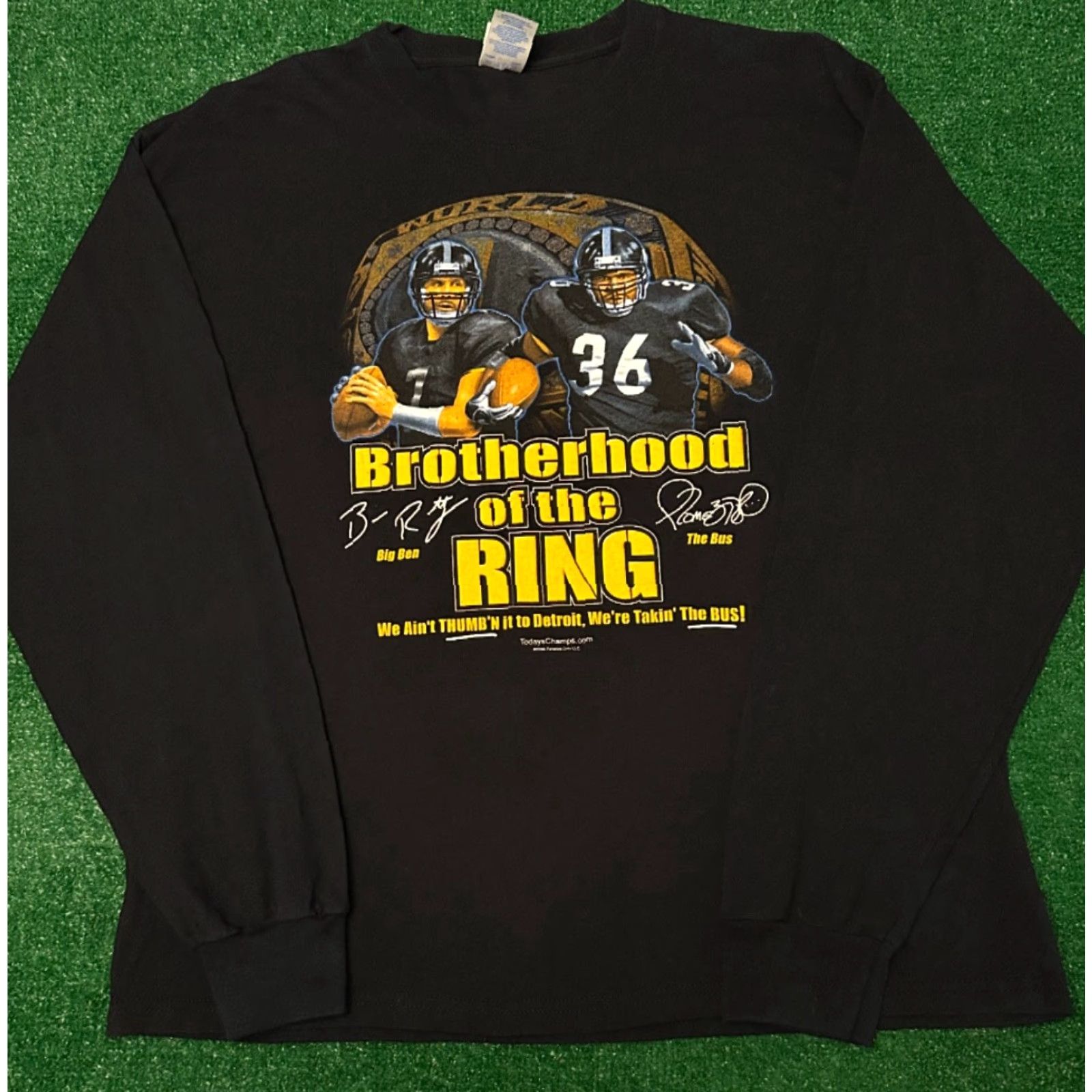 Vintage VINTAGE Pittsburg Steelers Big Ben The Bus Bettis VTG Long Sleeve Shirt Mens XL Black NFL 90s Jerome Bettis Ben Roethlisberger Size US XL / EU 56 / 4 - 4 Thumbnail