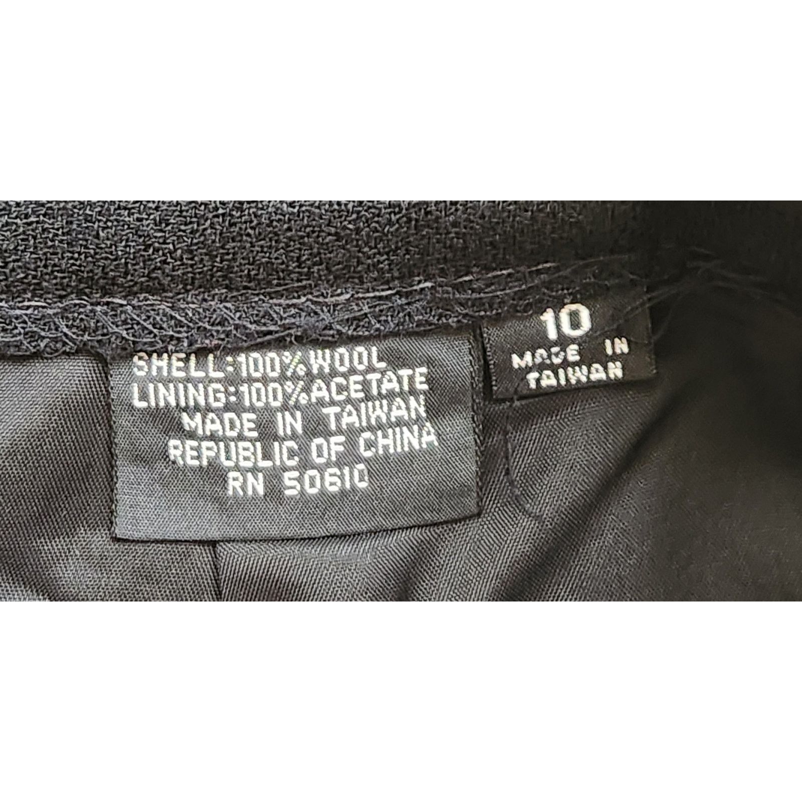 Other Black 100% Wool Below The Knee Skirt 10 Lined Lightweight Size 32" / US 10 / IT 46 - 4 Thumbnail
