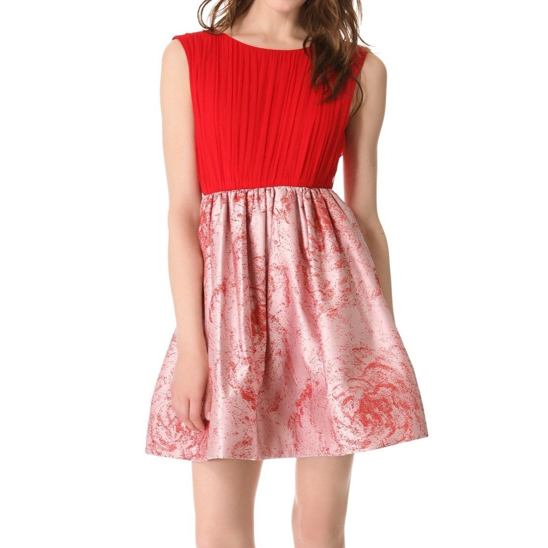 Alice + Olivia Kirie Silk & Metallic Jacquard Dress in Red Color and size 6 Size M / US 6-8 / IT 42-44 - 1 Thumbnail