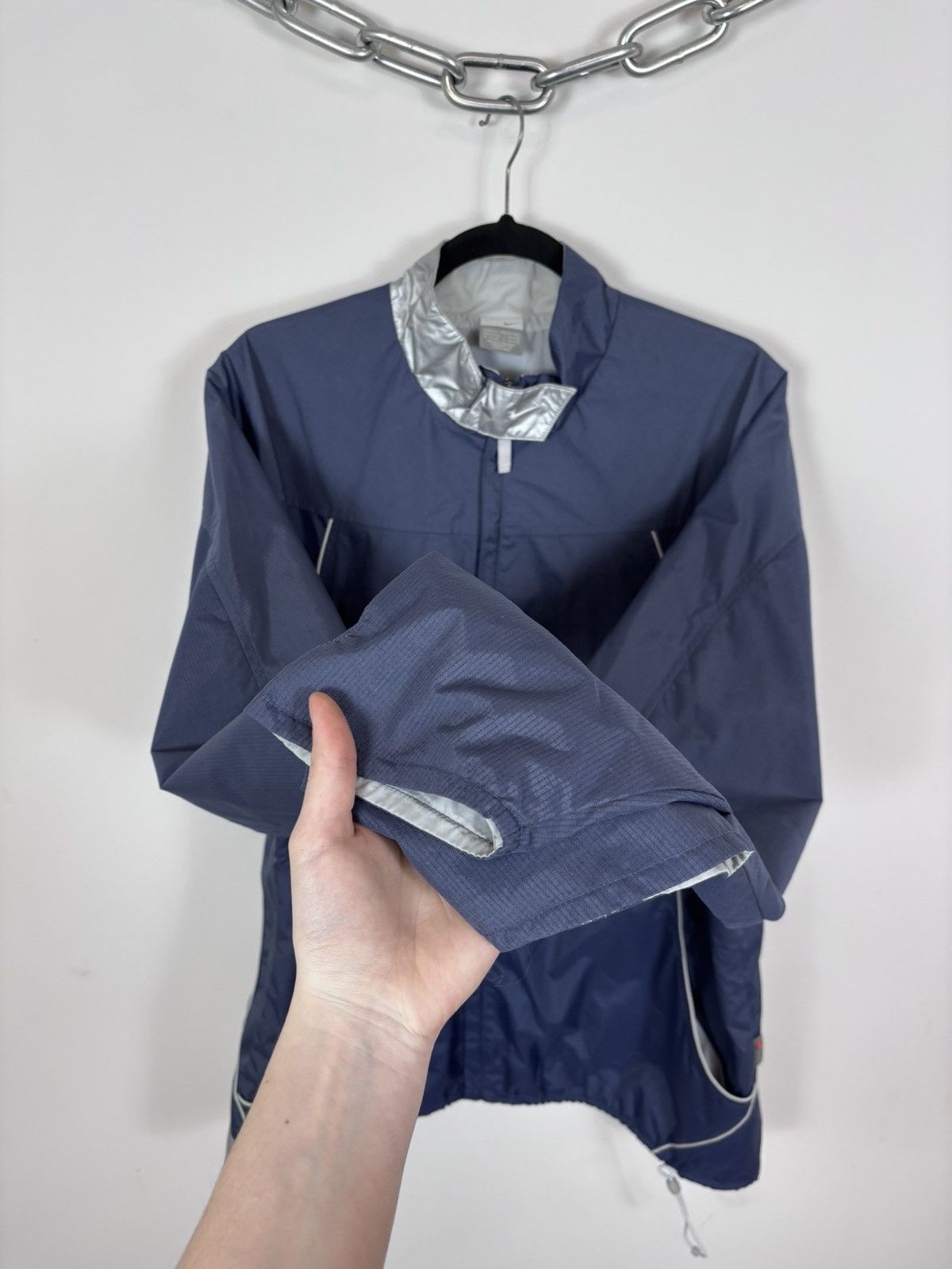 Nike Vintage Nike Y2K Swoosh Reflective Nylon Track Top Jacket Size US XL / EU 56 / 4 - 12 Thumbnail