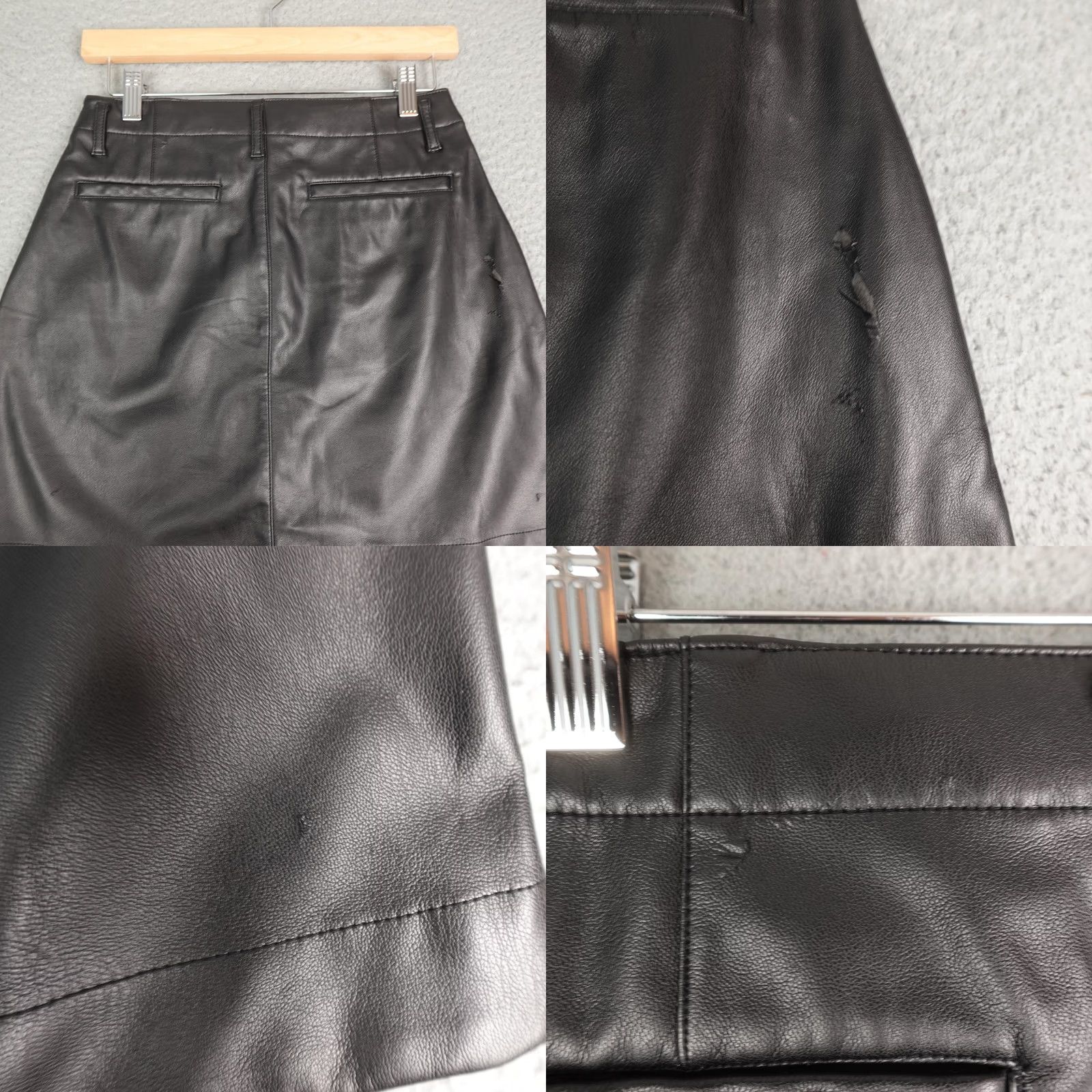 Gap Gap Skirt Womens 4 Black Faux Leather Mini Zip Front Pockets 4/27 Business Size 27" / US 4 / IT 40 - 8 Thumbnail