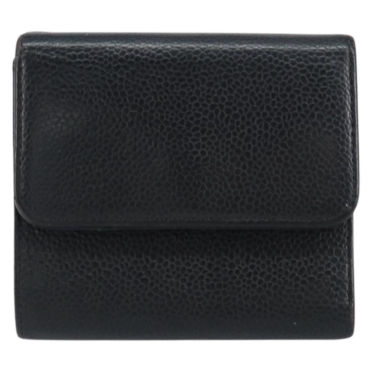 Chanel Chanel Wallet Caviar Skin Black Gold CC Size ONE SIZE - 2 Thumbnail