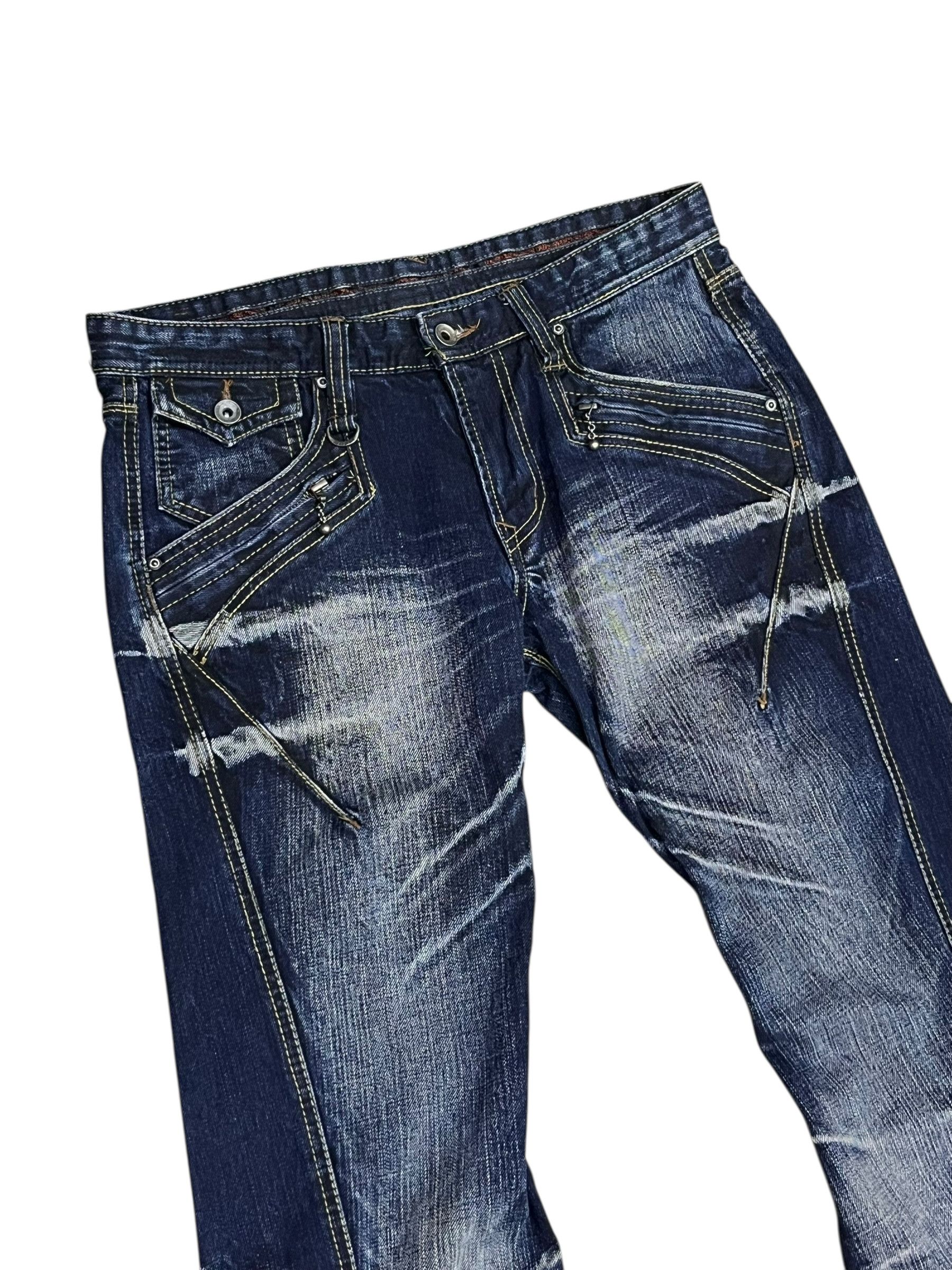 HIDEAWAYS RARE🔥NICOLE CLUB FOR MEN Punk Whiskers Twisted Flare Denim Size US 31 - 7 Thumbnail