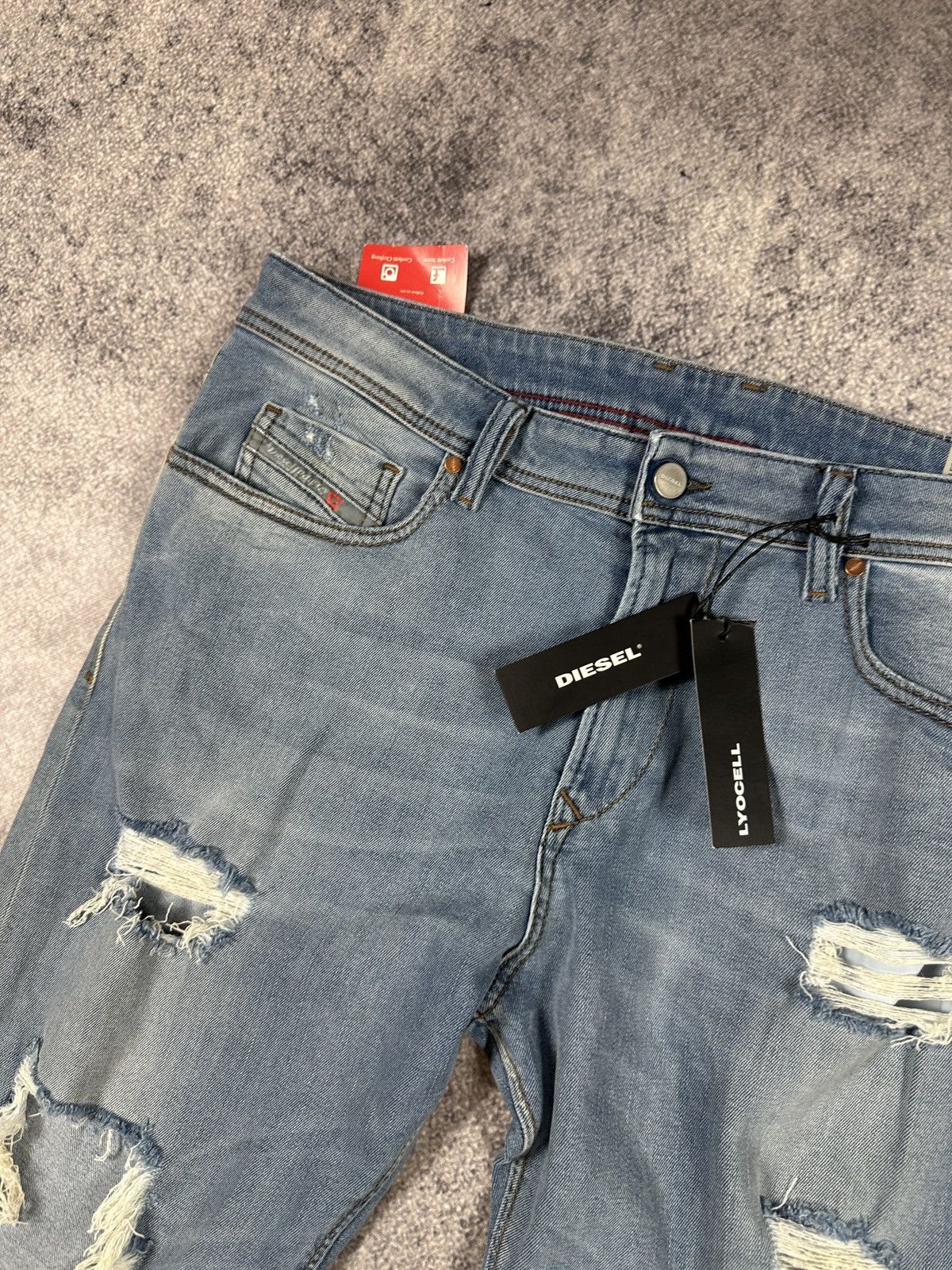Diesel Vintage Diesel Logo Jeans Very Rare Denim USA Deepzip 33 Y2K Size US 33 - 4 Thumbnail