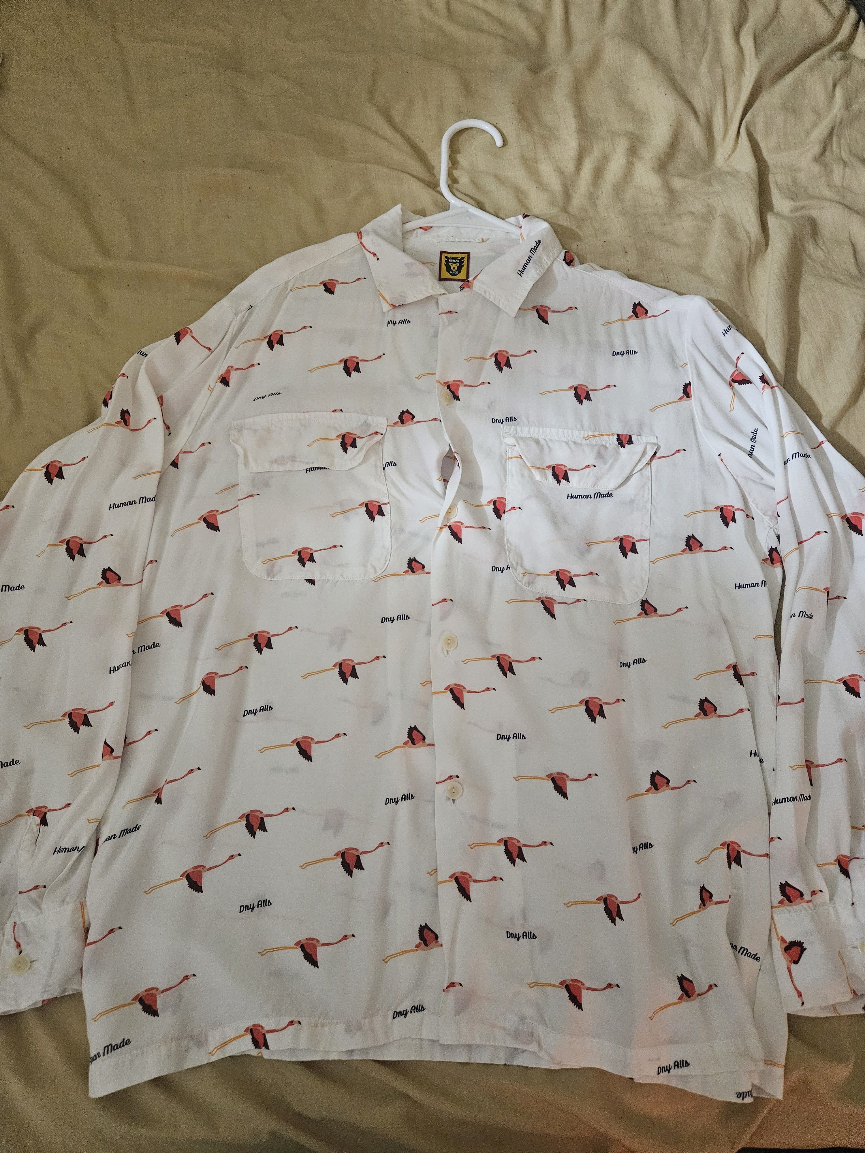 Human Made Human Made Flamingo White Open Collar Shirts Size US L / EU 52-54 / 3 - 2 Thumbnail
