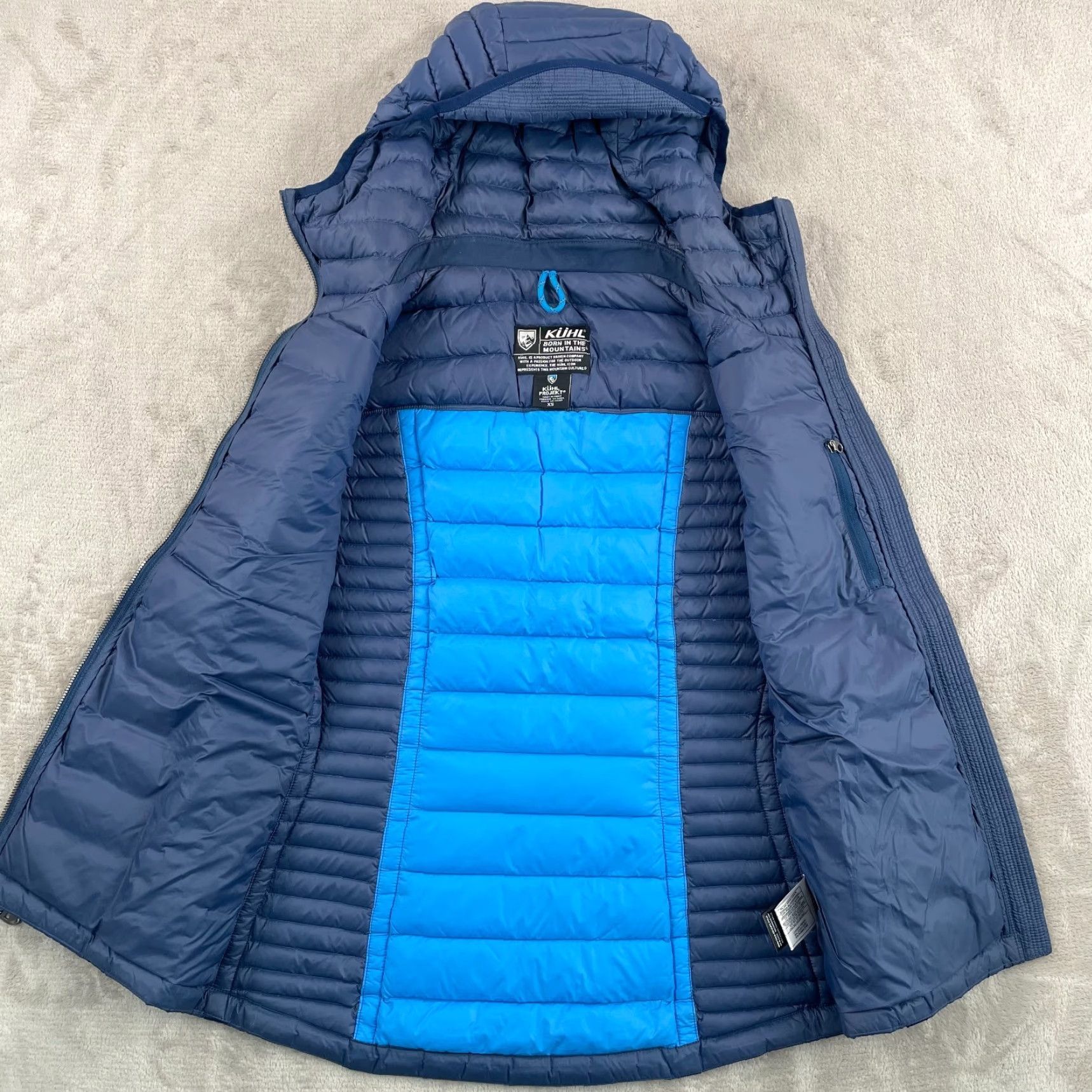 Vintage VINTAGE? No — Kuhl Projekt Goose Down Hooded Vest Women XS Blue Full Zip Pockets Warm Size XS / US 0-2 / IT 36-38 - 3 Thumbnail
