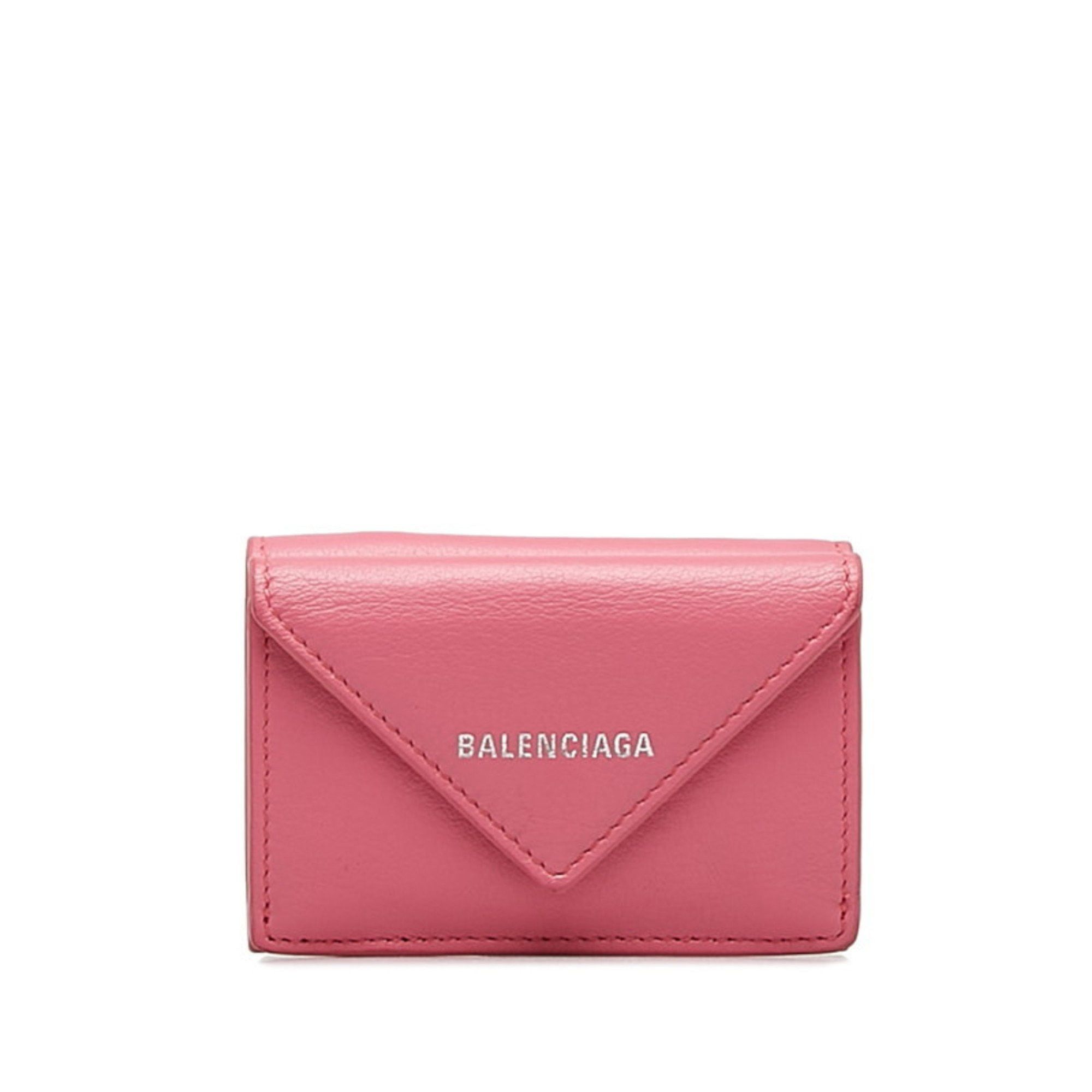 Balenciaga Balenciaga Mini Paper Wallet Bi-fold 391446 Pink Leather Women's BALENCIAGA Size ONE SIZE - 1 Thumbnail