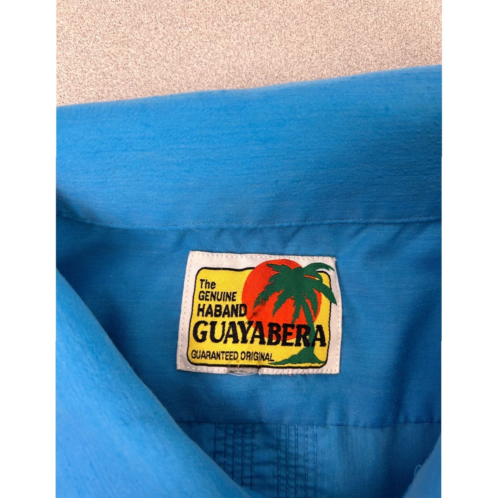 Haband VINTAGE Haband Guayabera Shirt Mens 4XL Blue Zip Front Embroidered 4-Pocket Size US XXL / EU 58 / 5 - 3 Thumbnail