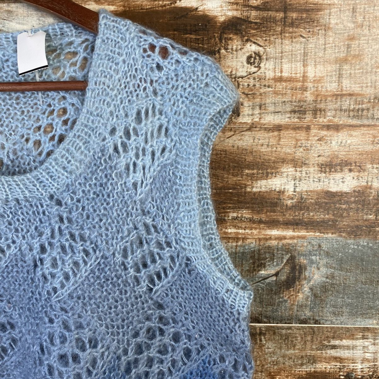 Japanese Brand DL Japanese Brand Blue Crochet meshnet Knitwear #C1196 Size S / US 4 / IT 40 - 7 Thumbnail