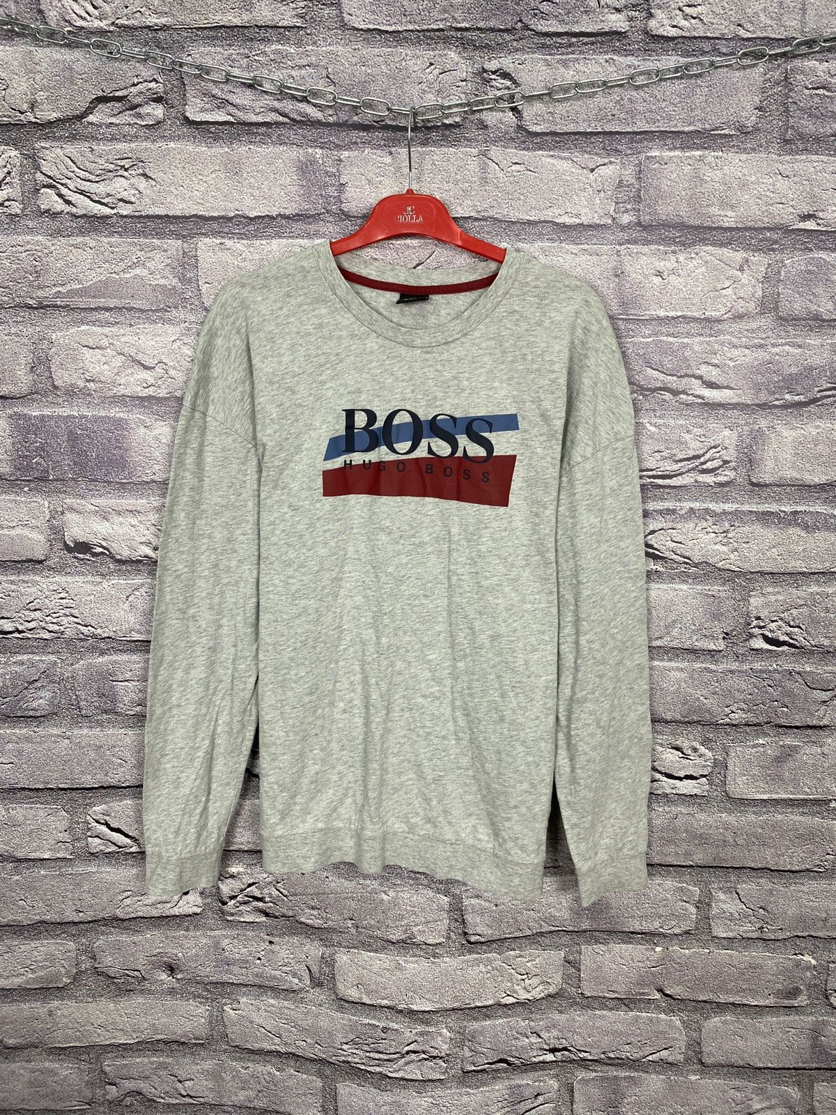 Hugo Boss Vintage rare long sleeve Hugo Boss big logo sweatshirt y2k Size US XL / EU 56 / 4 - 1 Thumbnail