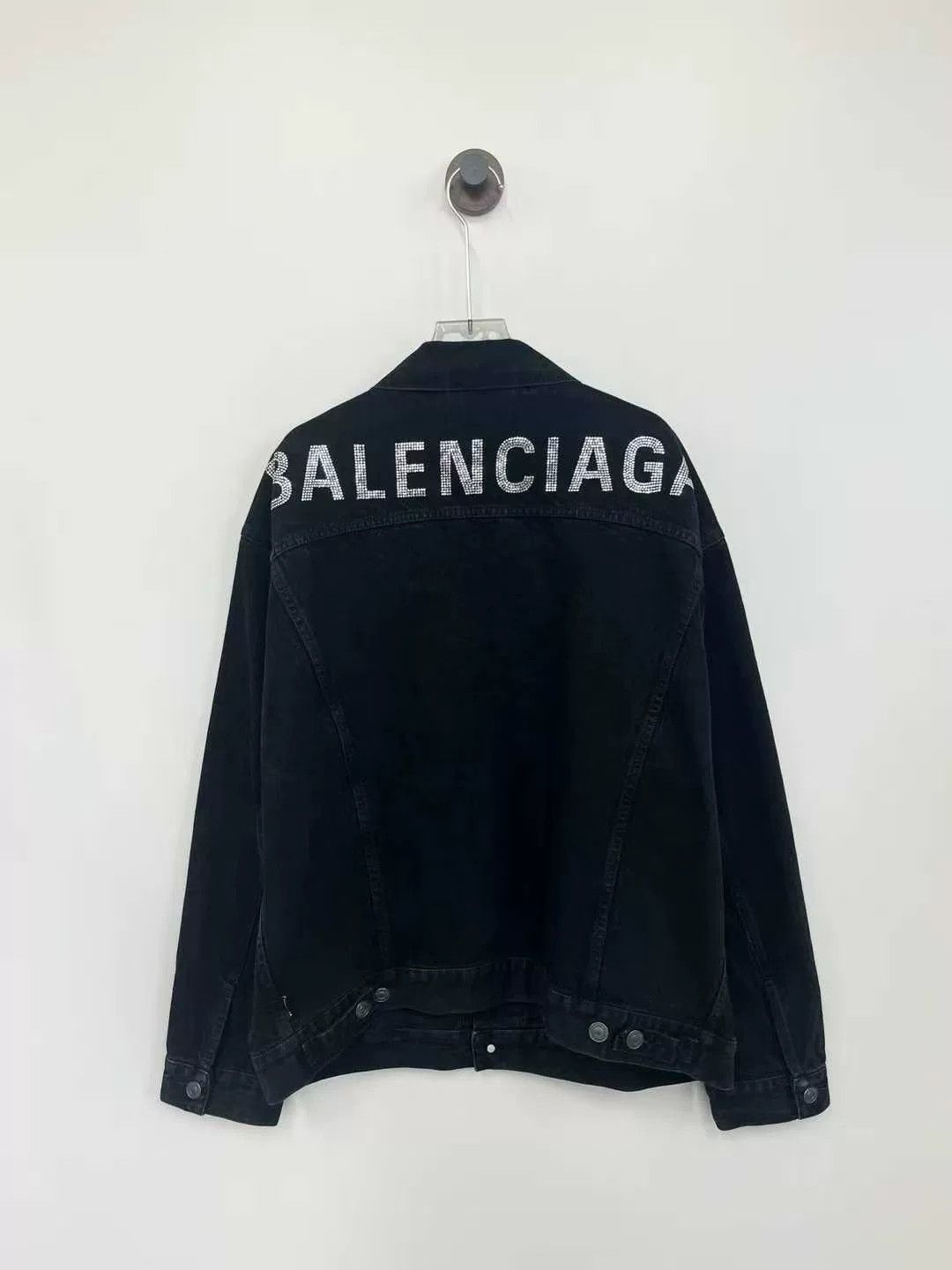 Balenciaga Balenciaga Black Gray Denim Jacket with Logo Size US XS / EU 42 / 0 - 2 Thumbnail