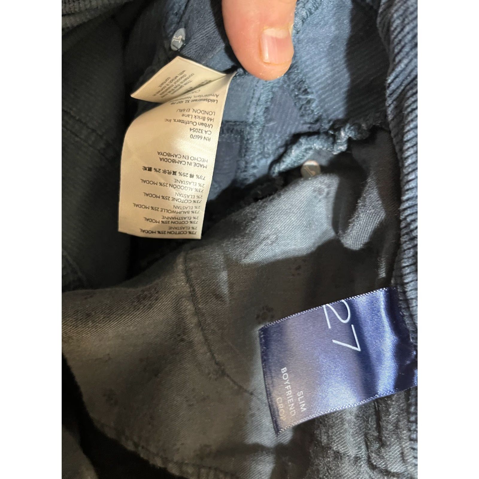 Anthropologie VINTAGE Anthropologie PILCRO CORDUROY JEANS DENIM BLUE SZ 27 Slim Boyfriend Crop Womens Jeans Stretch 90s Size 27" / US 4 / IT 40 - 7 Thumbnail